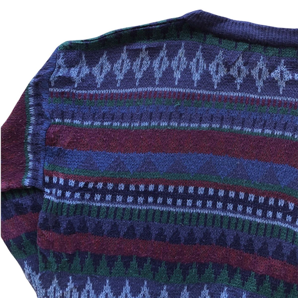 Vintage 80's Knit Wool Sweater Navajo native Multicolor
