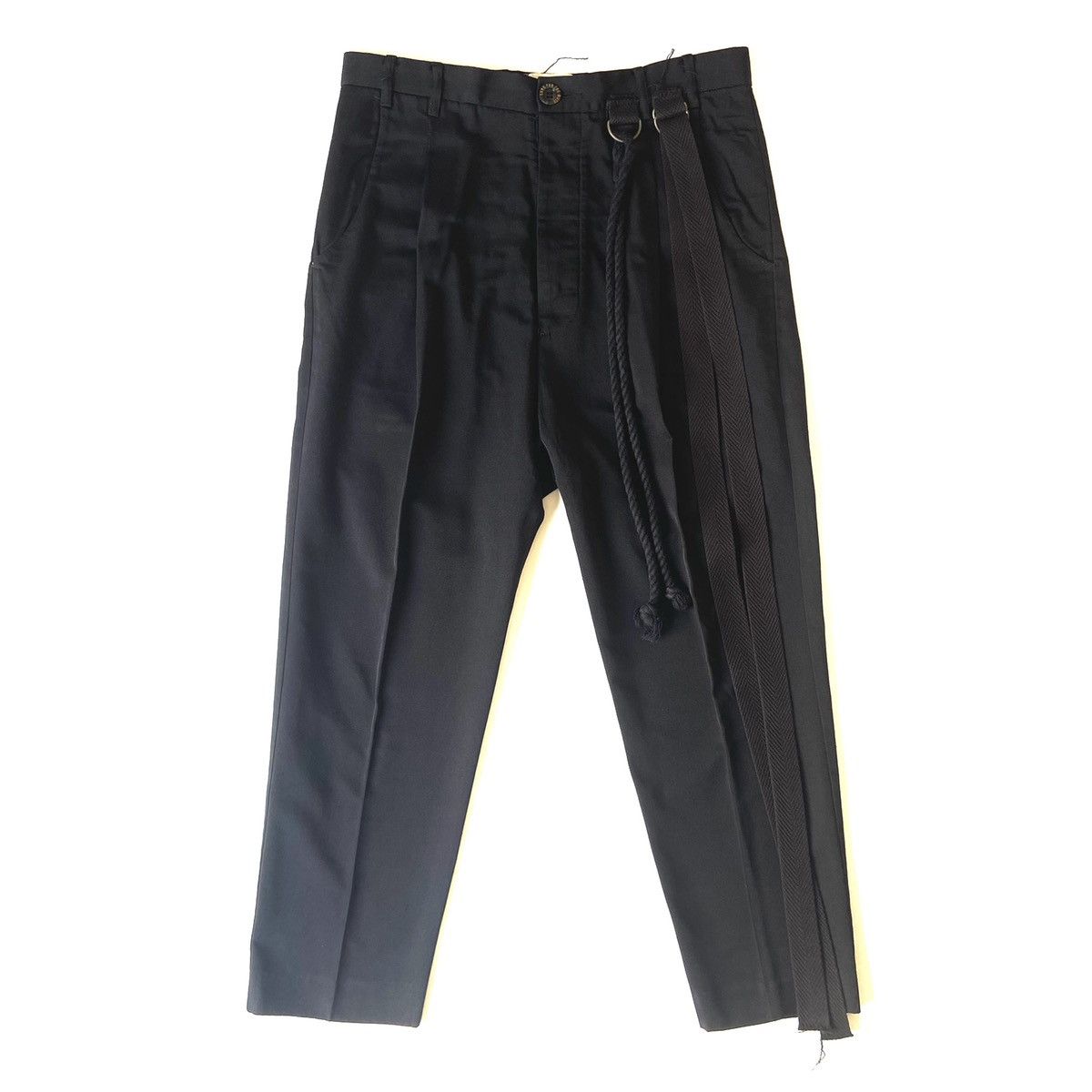 image of Song For The Mute Ss18 ‘Wander’ Strap Trouser Pant in Black, Men's (Size 32)