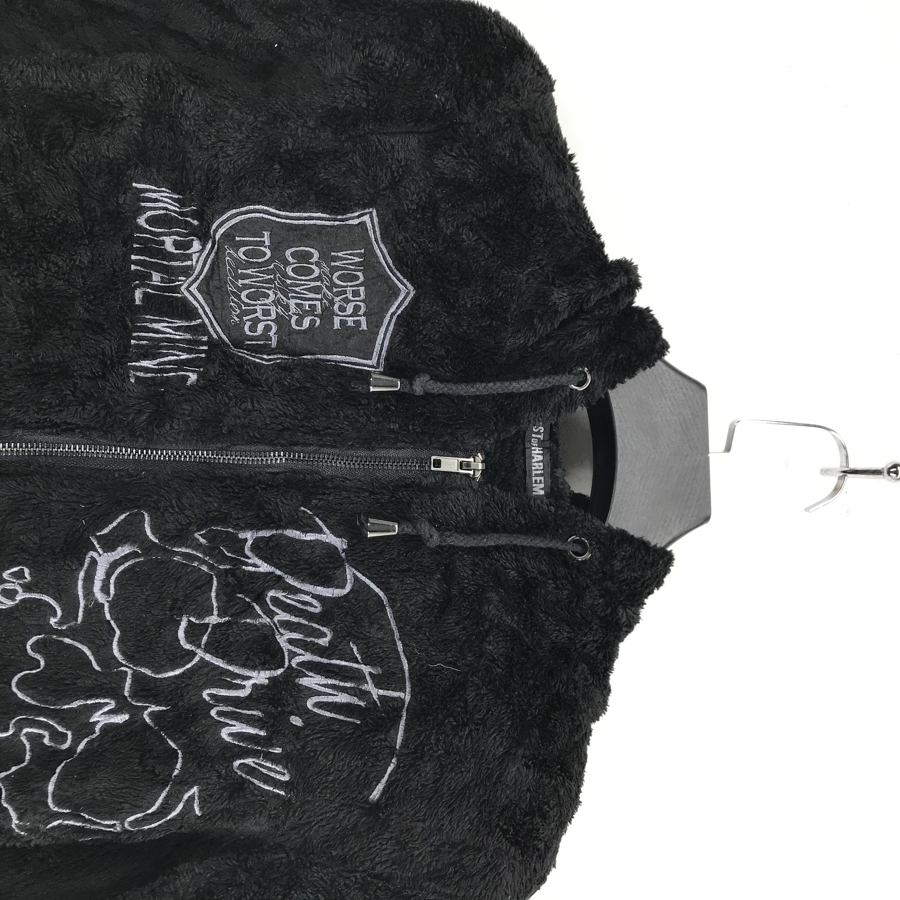 Japanese Brand Ghost Of Harlem Emrboidery Big Logo Fur Hoodies #2499-96 Size XS / US 0-2 / IT 36-38 - 2 Thumbnail
