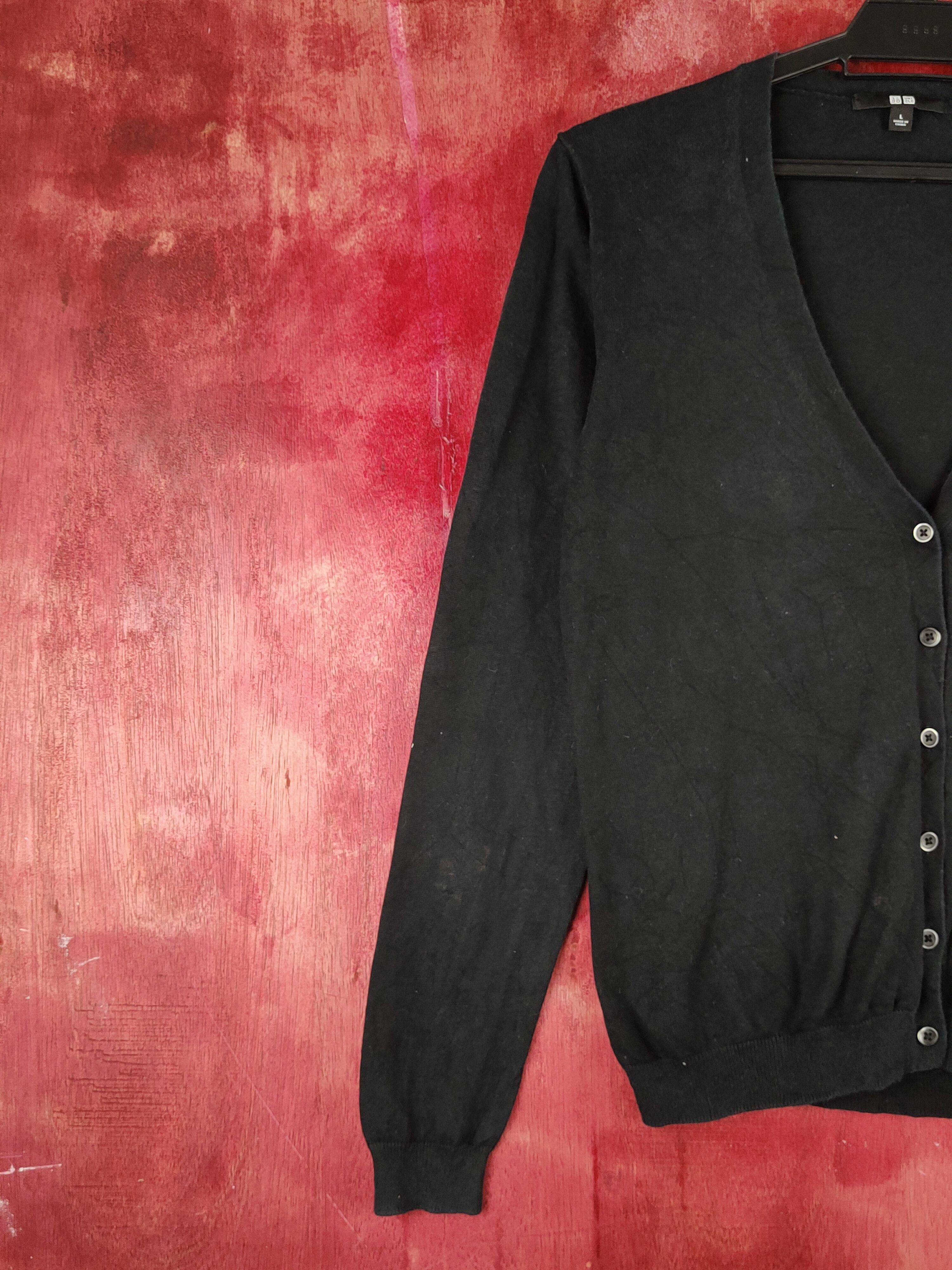 Japanese Brand Uniqlo Black Knitwear Cardigan #S1207 Size L / US 10 / IT 46 - 3 Thumbnail