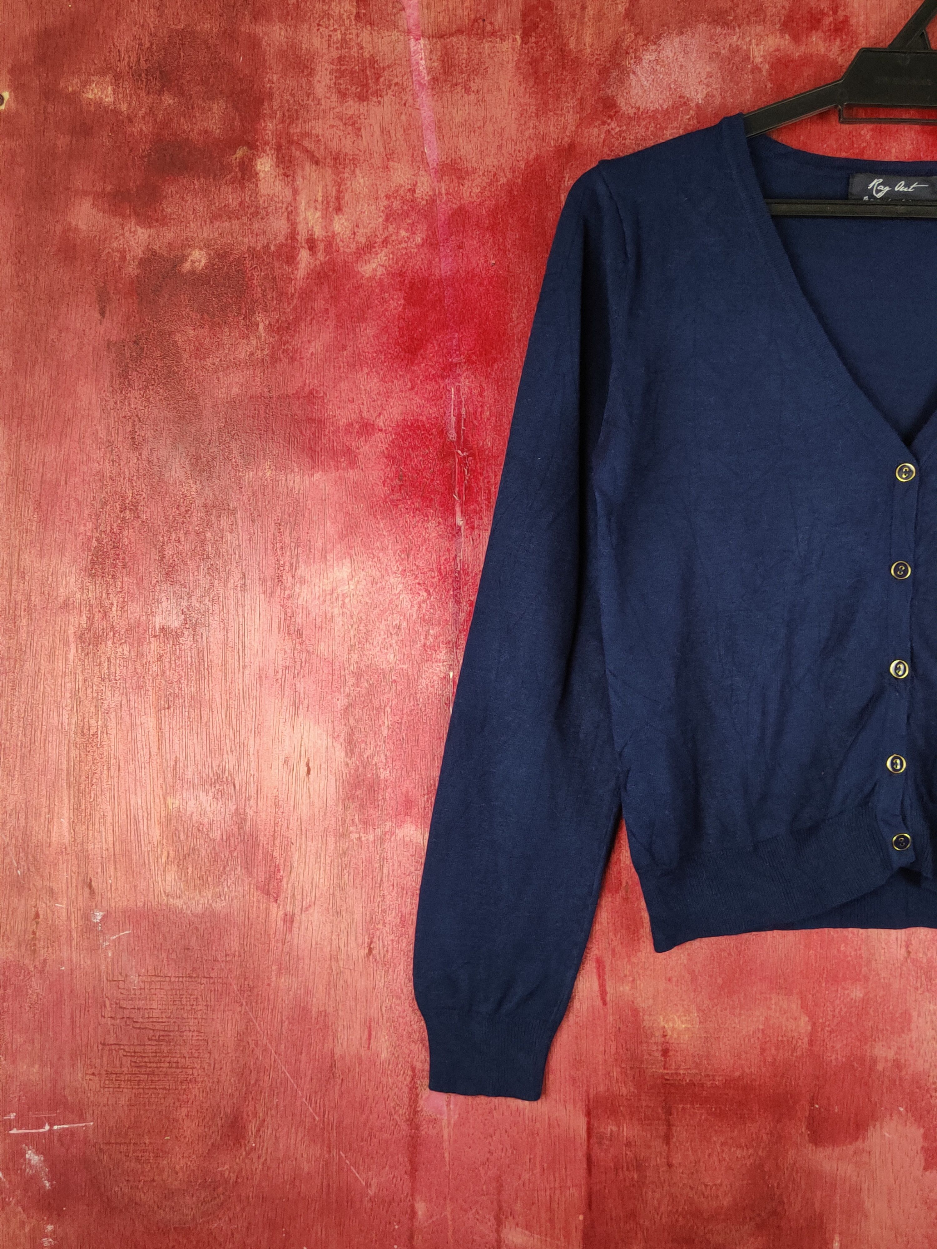 Japanese Brand Rag Out Navy Knitwear Cardigan #S1206 Size S / US 4 / IT 40 - 3 Thumbnail