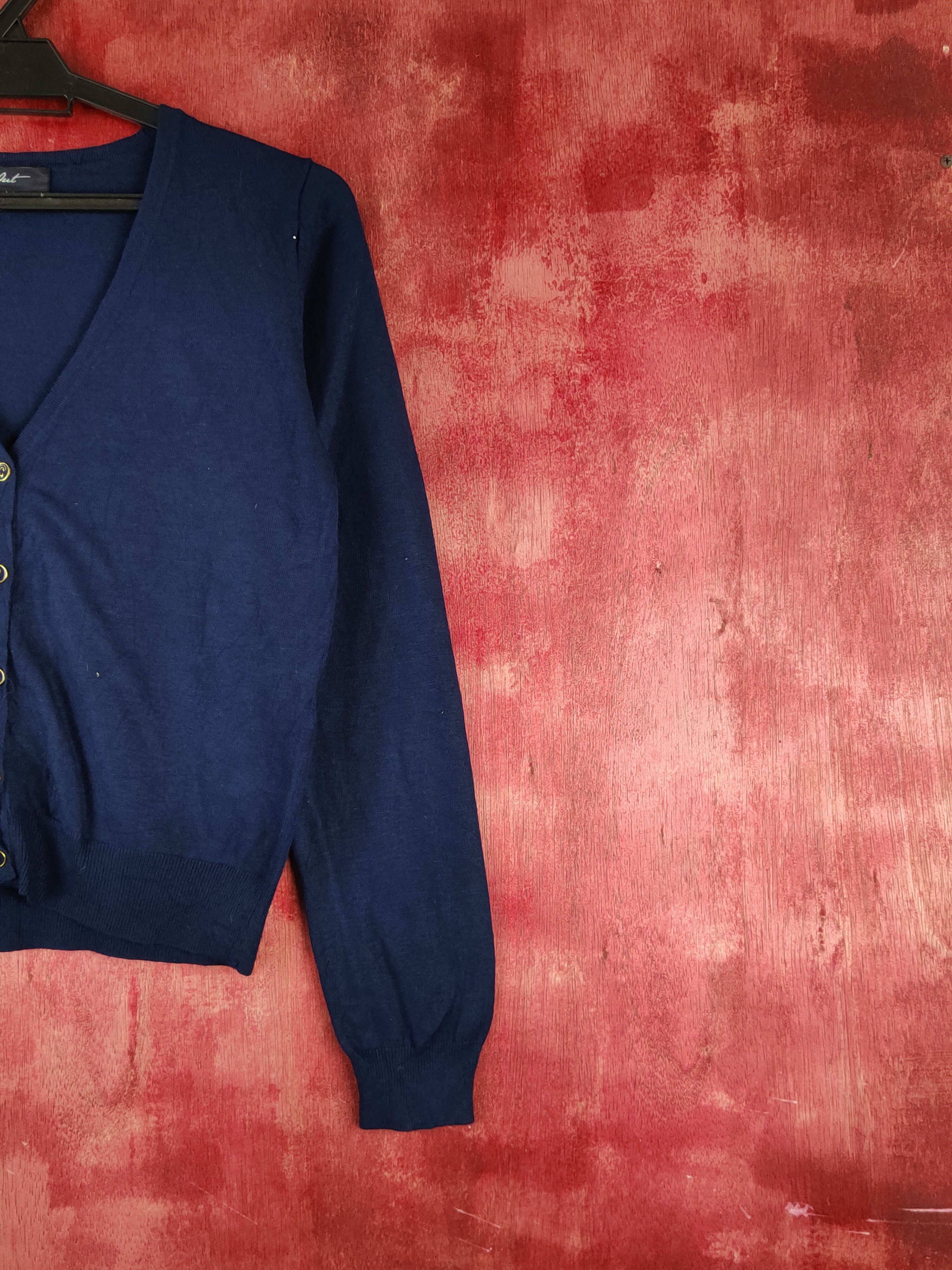 Japanese Brand Rag Out Navy Knitwear Cardigan #S1206 Size S / US 4 / IT 40 - 5 Thumbnail
