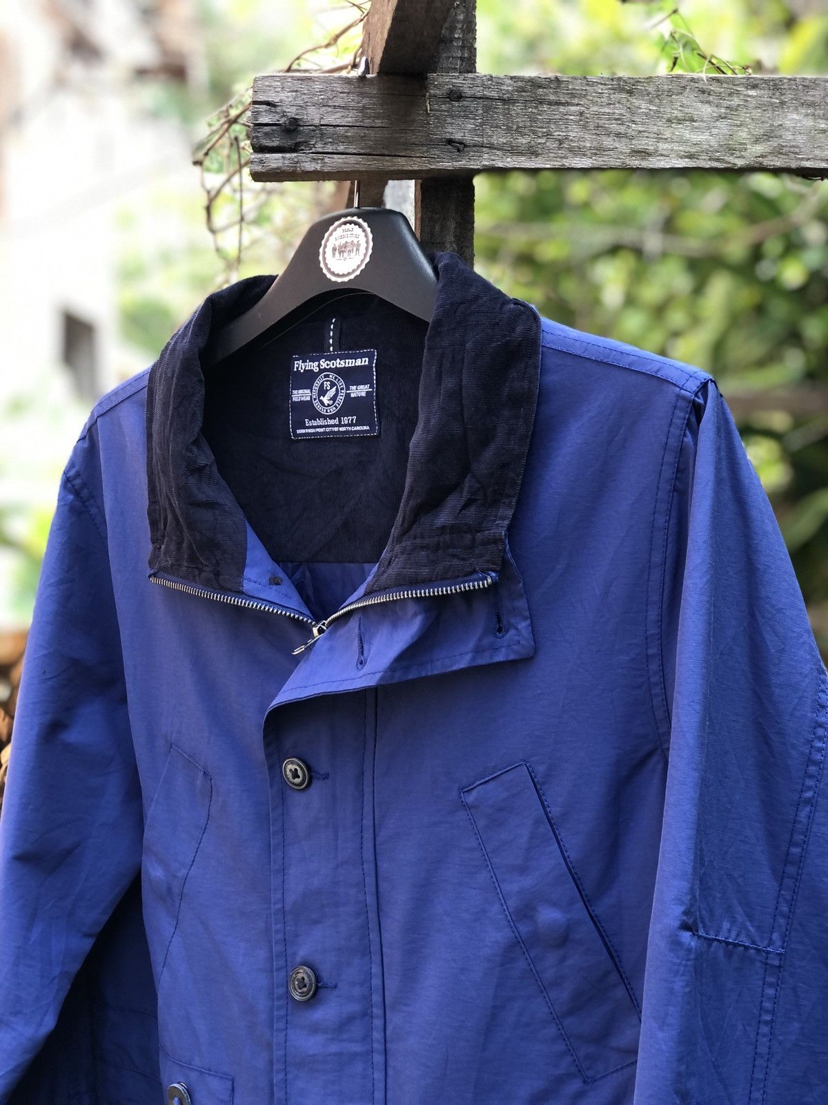 Japanese Brand Windbreaker Flying Scotsman Blue Zipper Jacket Size US M / EU 48-50 / 2 - 2 Thumbnail