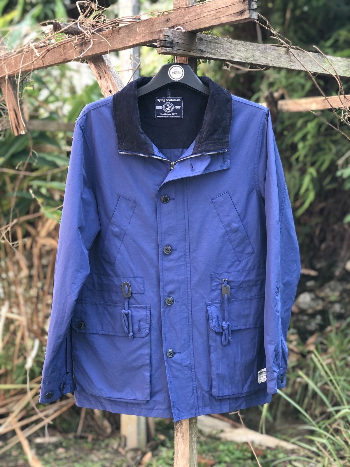 Japanese Brand Windbreaker Flying Scotsman Blue Zipper Jacket Size US M / EU 48-50 / 2 - 1 Thumbnail