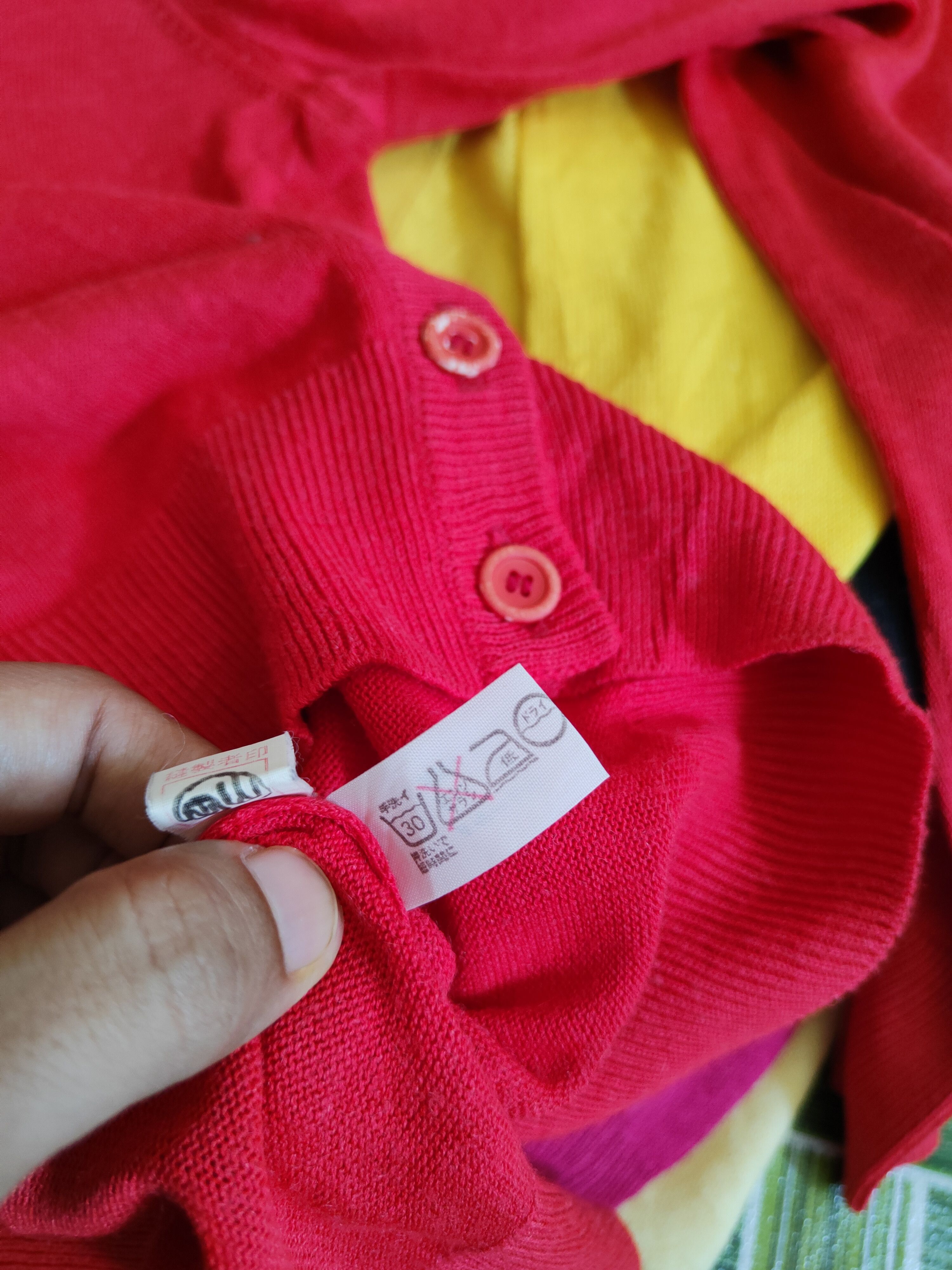 Japanese Brand × Vintage Grove Red Knitwear Cardigan japan vintage thin #S1198 Size M / US 6-8 / IT 42-44 - 10 Thumbnail