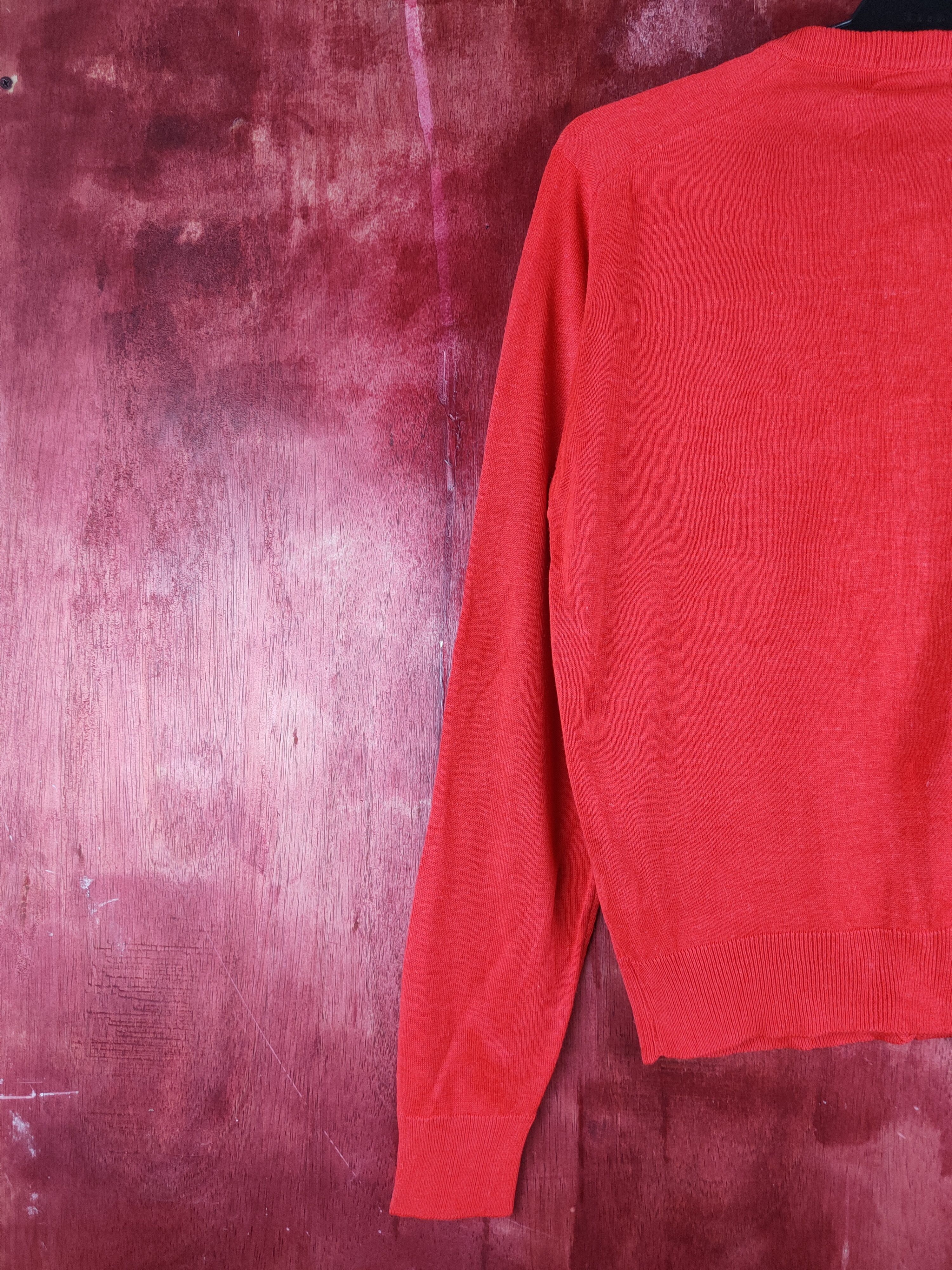 Japanese Brand × Vintage Grove Red Knitwear Cardigan japan vintage thin #S1198 Size M / US 6-8 / IT 42-44 - 8 Thumbnail