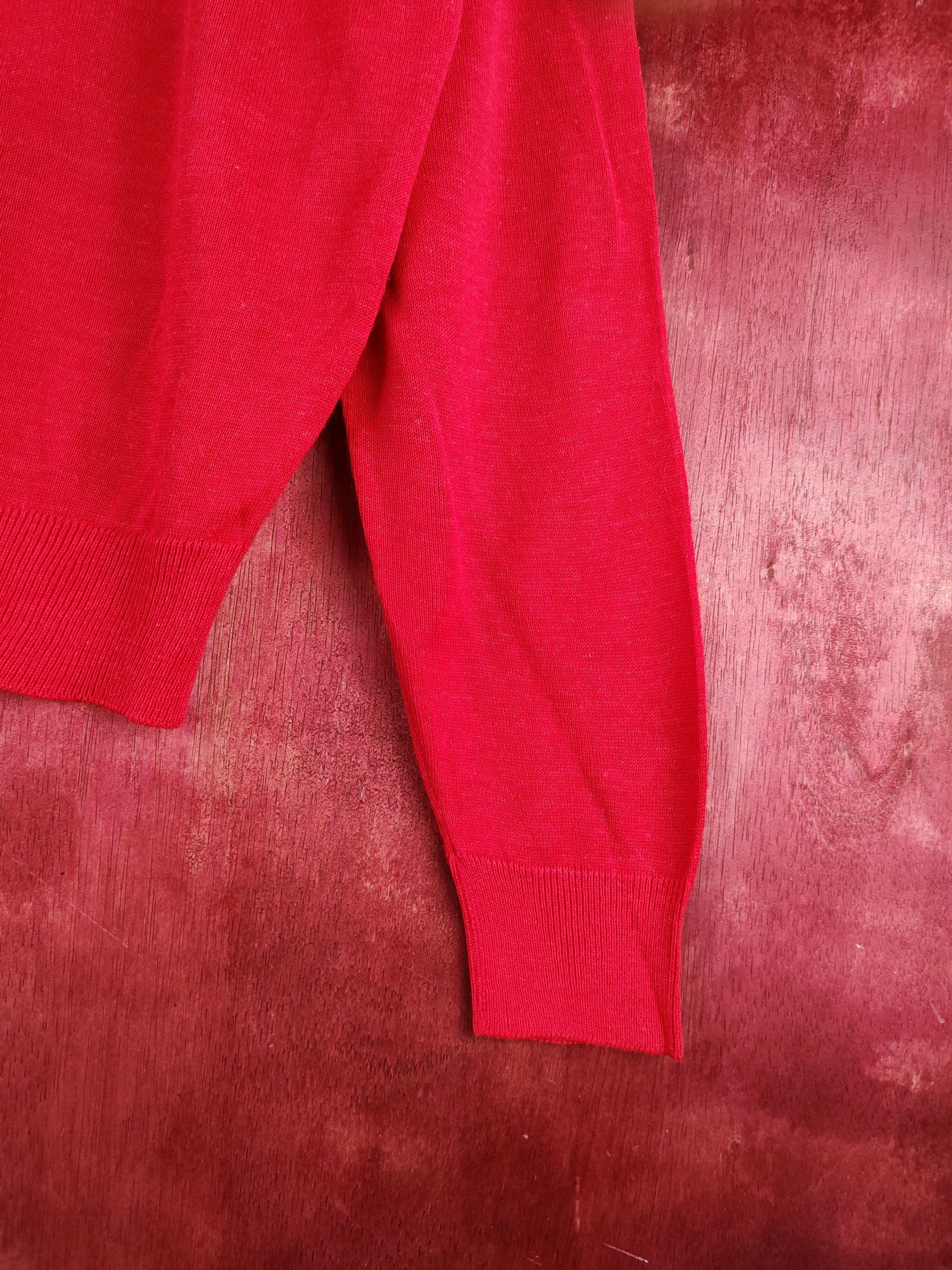 Japanese Brand × Vintage Grove Red Knitwear Cardigan japan vintage thin #S1198 Size M / US 6-8 / IT 42-44 - 6 Thumbnail