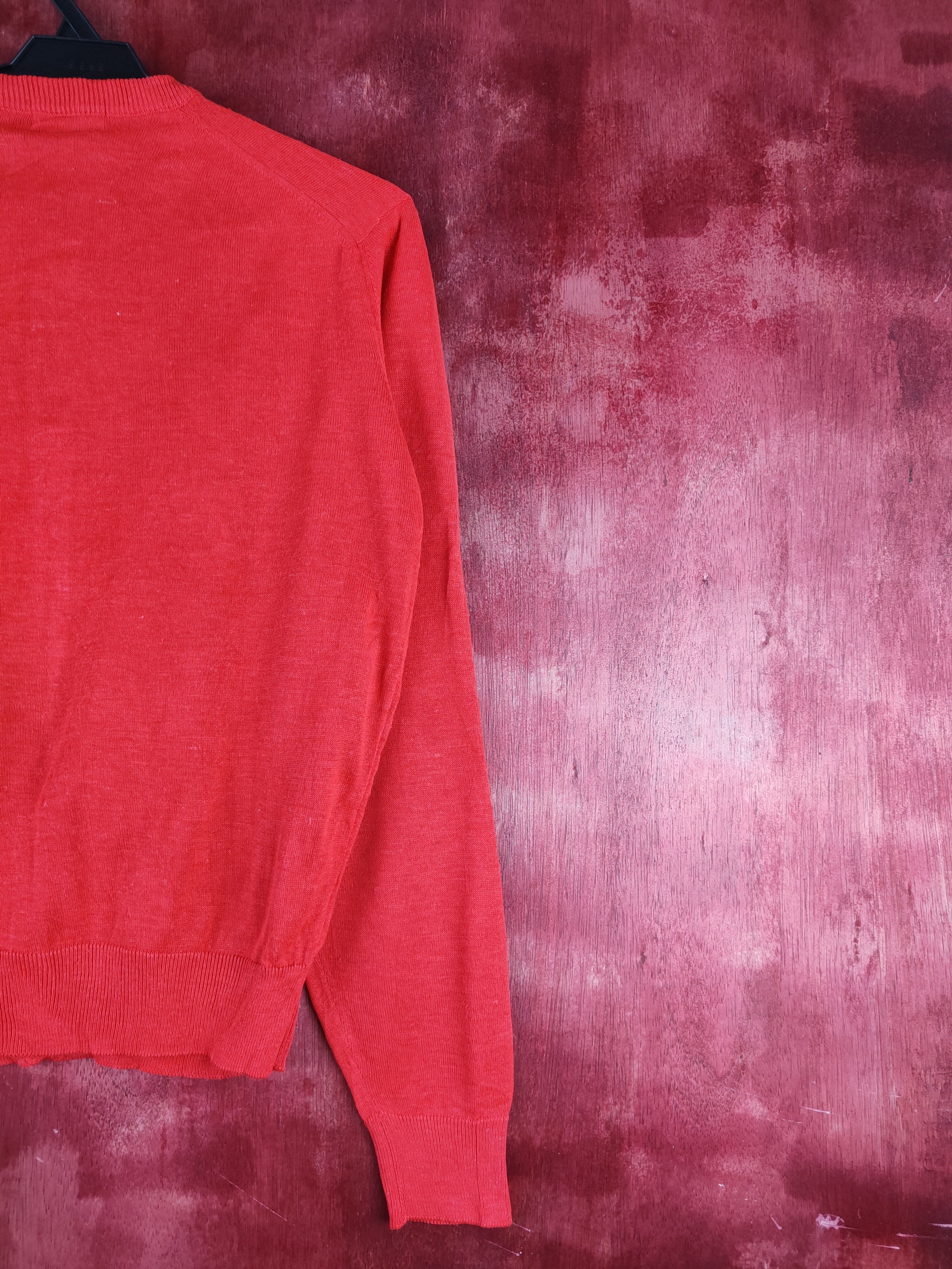 Japanese Brand × Vintage Grove Red Knitwear Cardigan japan vintage thin #S1198 Size M / US 6-8 / IT 42-44 - 9 Thumbnail