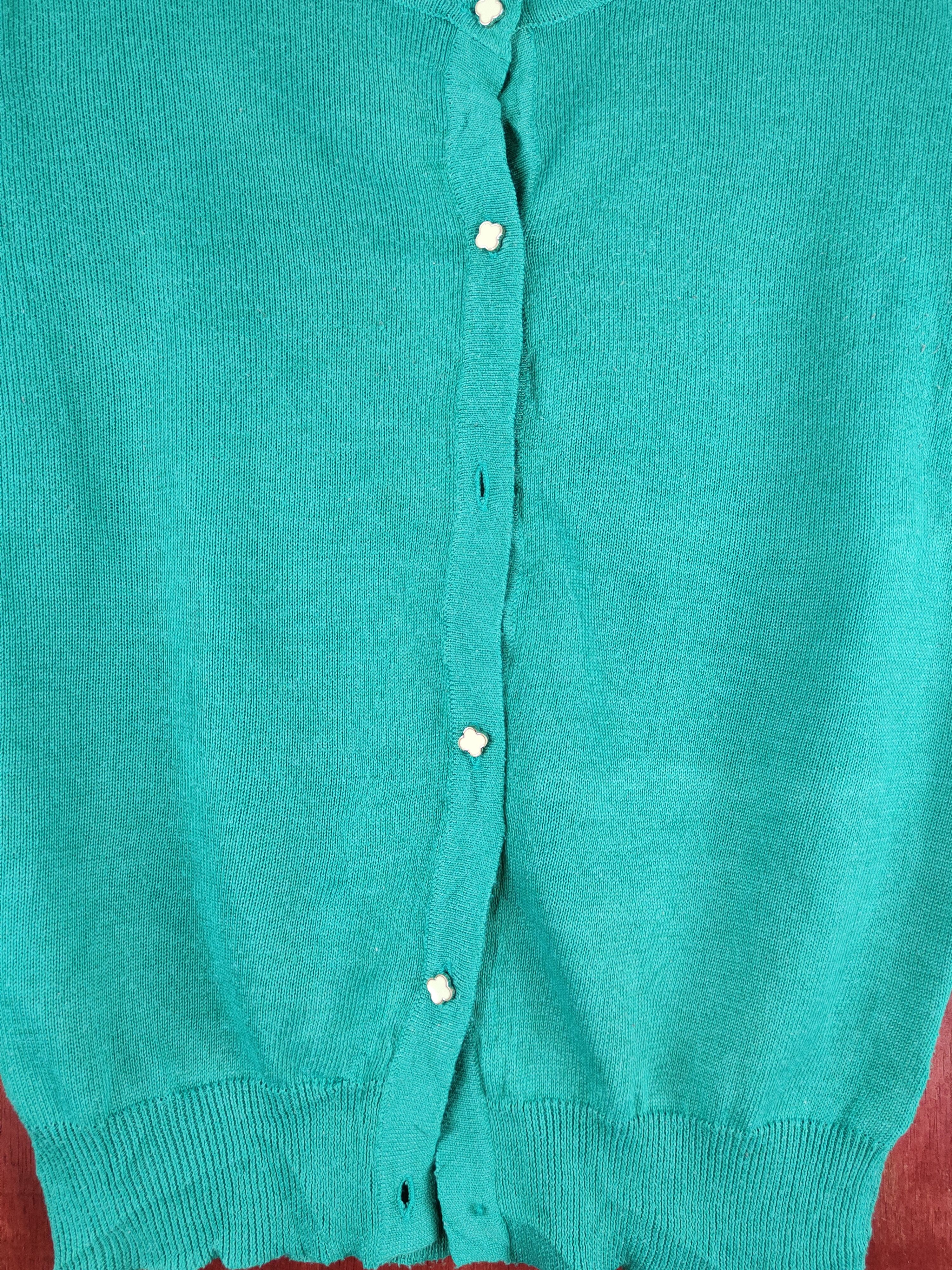 Japanese Brand × Vintage Marvelous Green Knitwear Cardigan japan vintage #S1195 Size M / US 6-8 / IT 42-44 - 3 Thumbnail