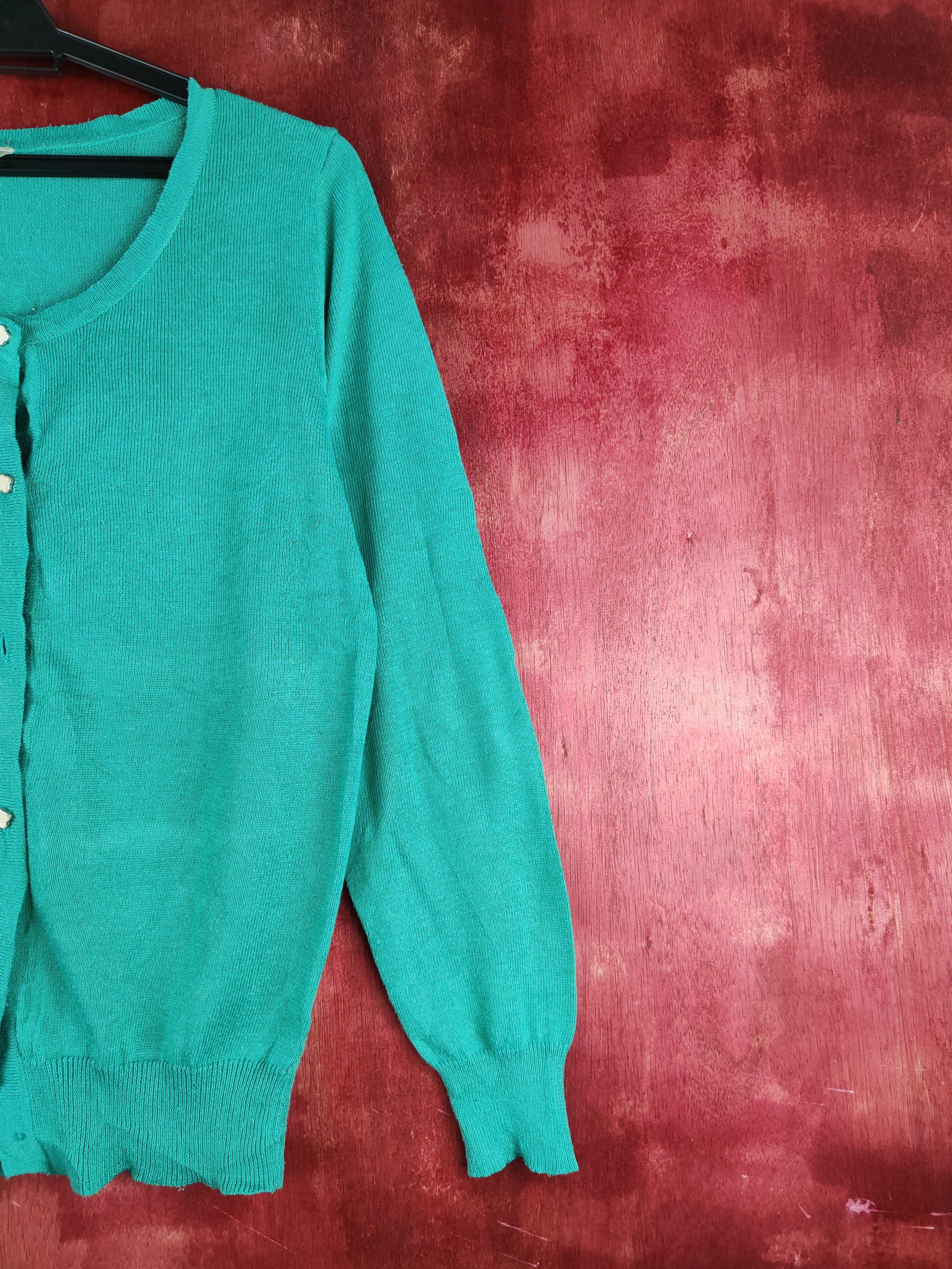 Japanese Brand × Vintage Marvelous Green Knitwear Cardigan japan vintage #S1195 Size M / US 6-8 / IT 42-44 - 6 Thumbnail