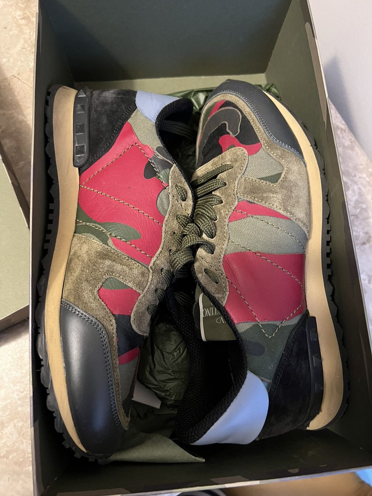 Valentino Valentino Camouflage Studded Sneaker Size US 9.5 / EU 42-43 - 2 Thumbnail