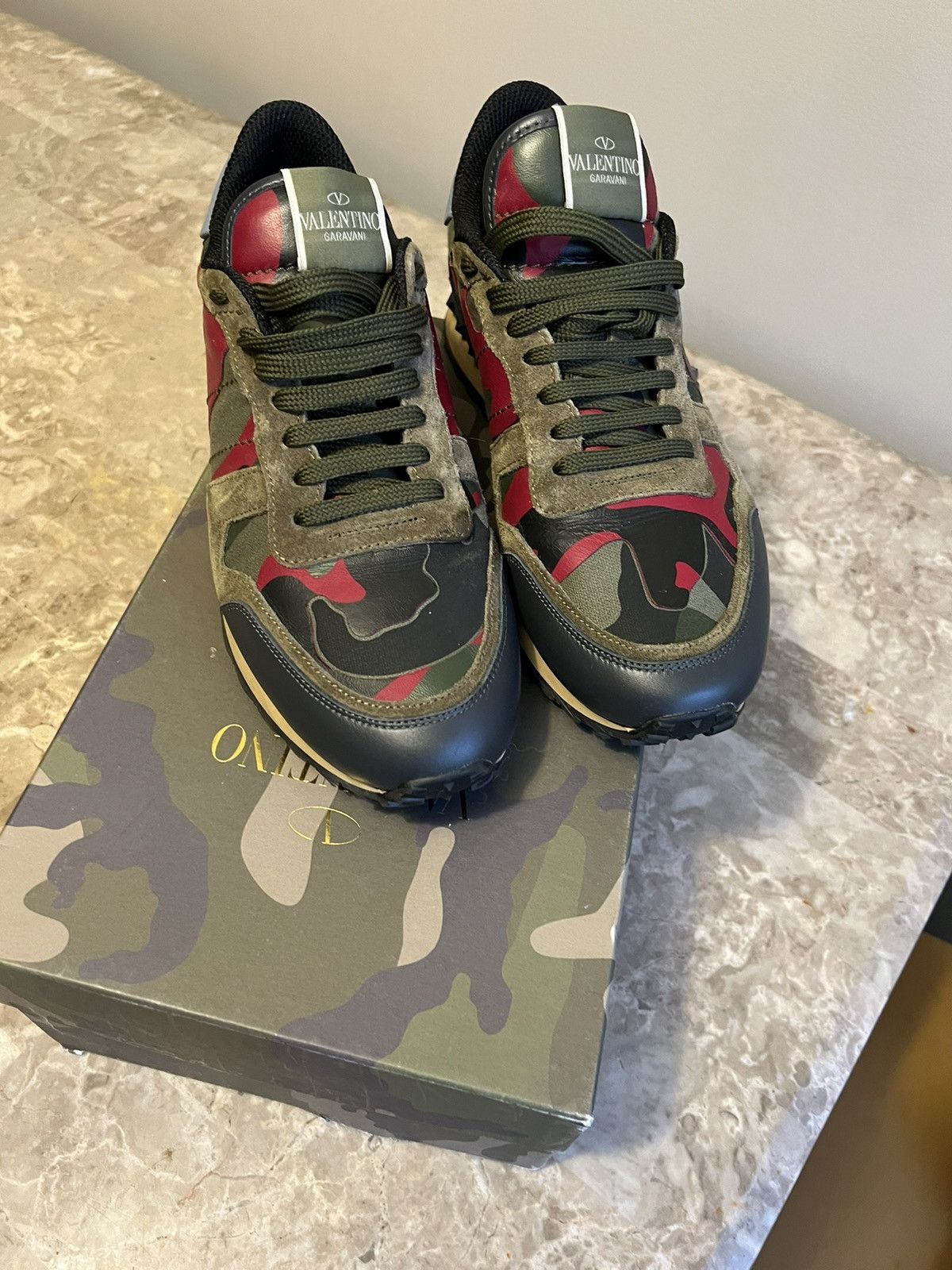 Valentino Valentino Camouflage Studded Sneaker Size US 9.5 / EU 42-43 - 1 Thumbnail
