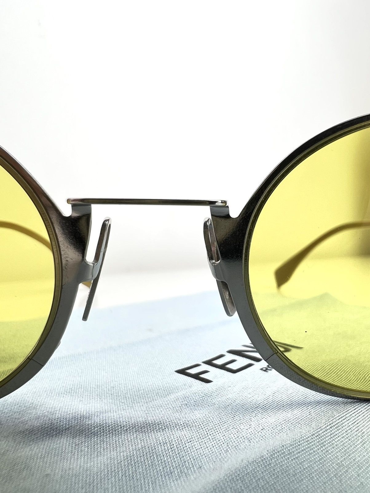Fendi sunglasses glasses womens metallic yellow