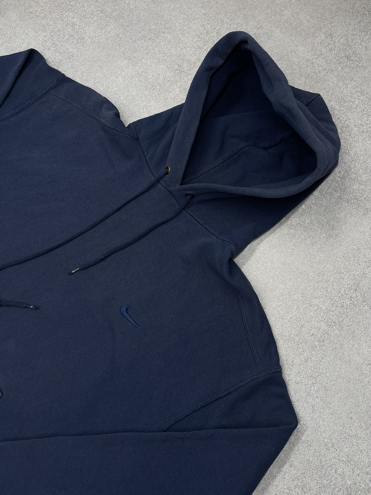 Nike × Vintage Vintage Nike Basic Hoodie Navy Little Logo Y2K size Xl Size US XL / EU 56 / 4 - 2 Thumbnail