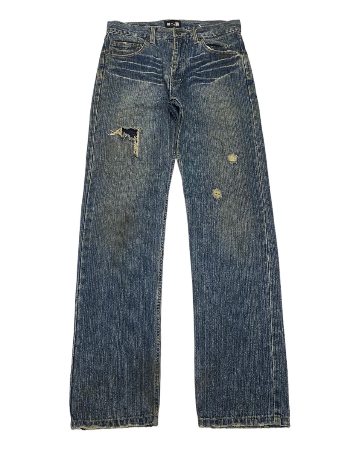 Hysteric Glamour SICK NYLAUS CREW DESIGN WORK RUSTY RIPPED JEANS Size US 30 / EU 46 - 1 Thumbnail