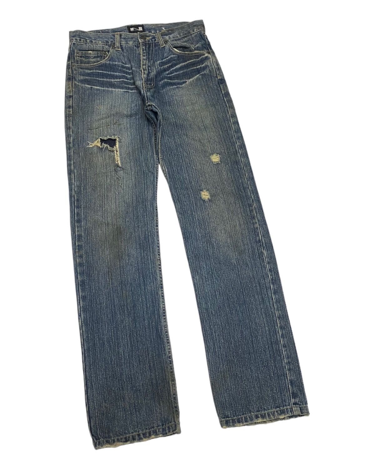 Hysteric Glamour SICK NYLAUS CREW DESIGN WORK RUSTY RIPPED JEANS Size US 30 / EU 46 - 6 Thumbnail