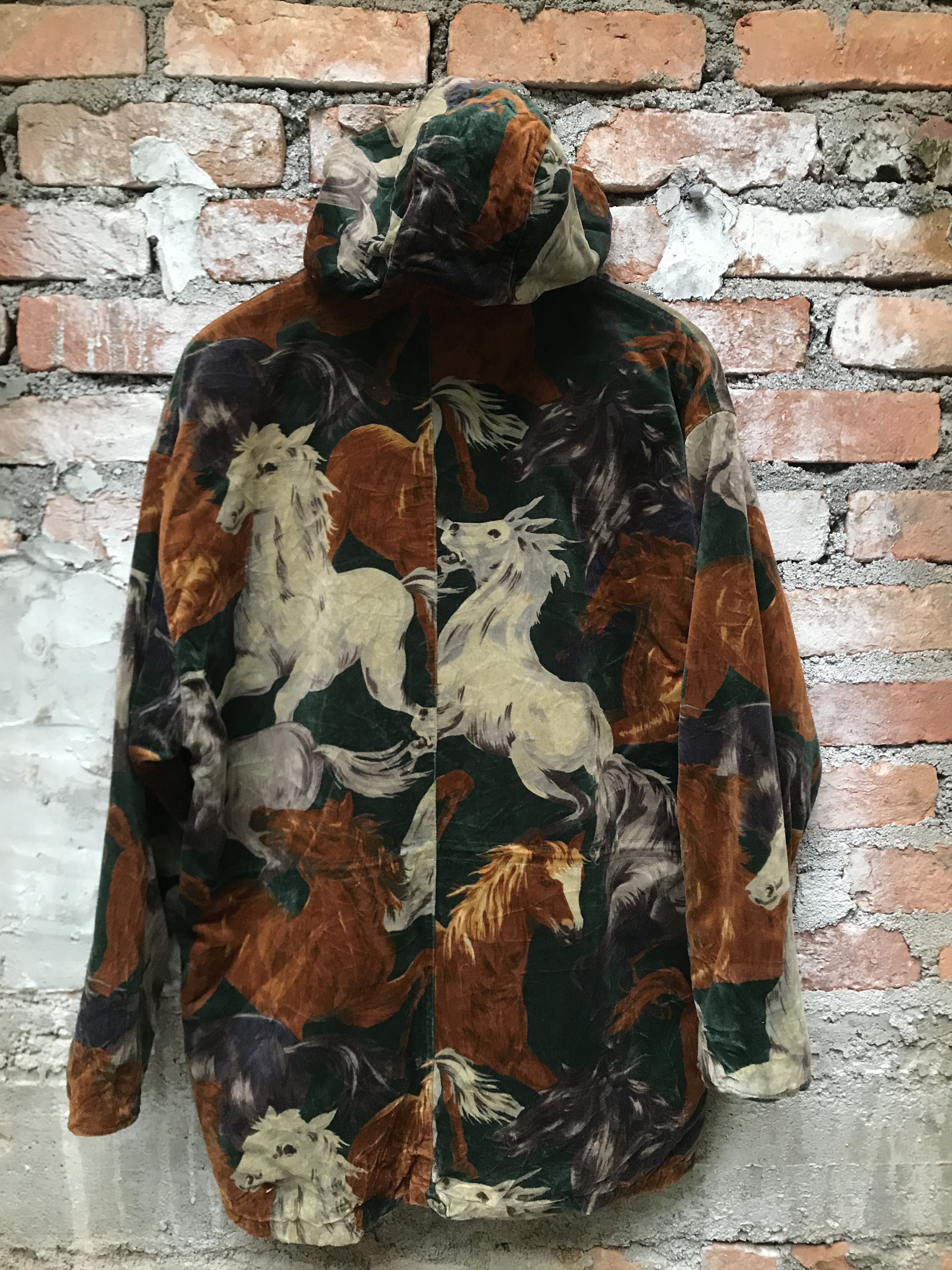 Kenzo Archive 90’s Kenzo Jeans Horse Print Velvet Parkas Jacket Size US L / EU 52-54 / 3 - 2 Thumbnail