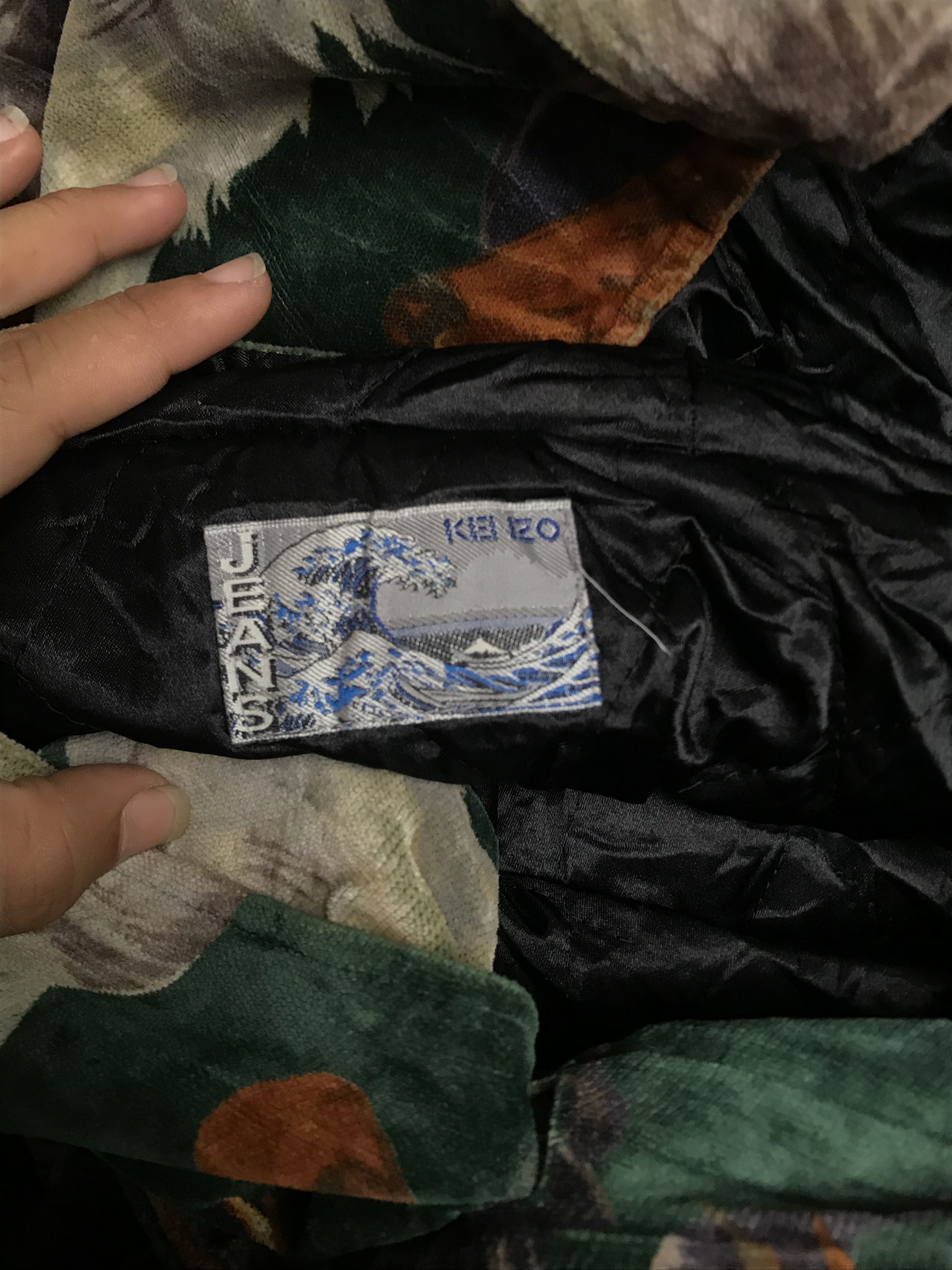 Kenzo Archive 90’s Kenzo Jeans Horse Print Velvet Parkas Jacket Size US L / EU 52-54 / 3 - 3 Thumbnail