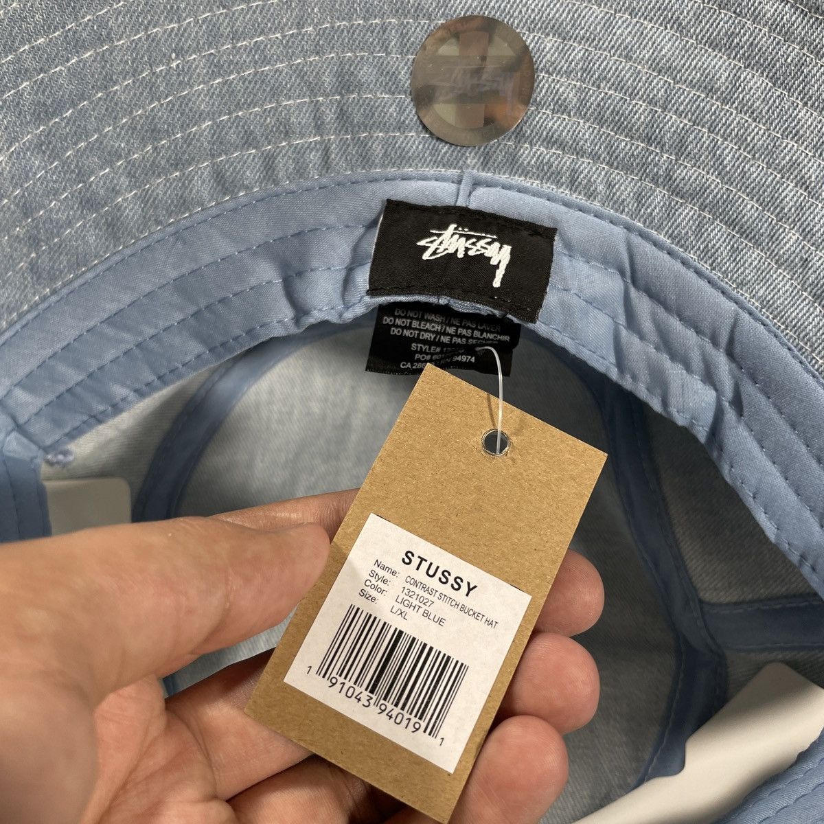 STUSSY★ステューシー★CONTRAST STITCH BUCKET HAT デニム調 Stussy Contrast Stitch Bucket Hat Indigo L/XL BNWT | eBay