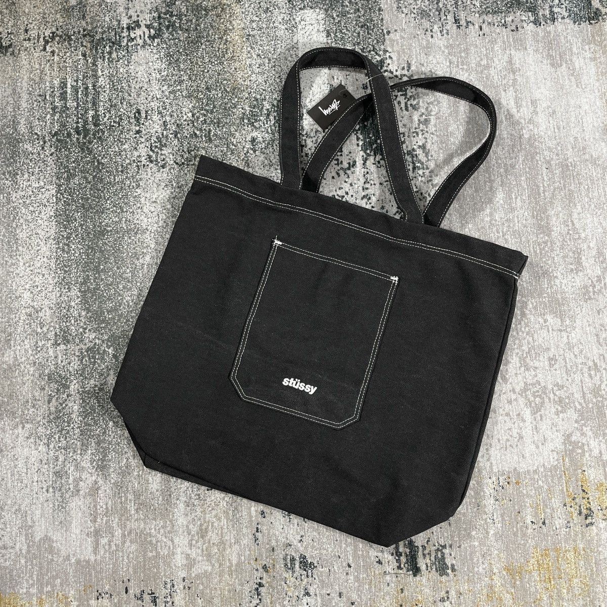 Stussy STUSSY TOTE BAG FAZER - BLACK Size ONE SIZE - 1 Thumbnail