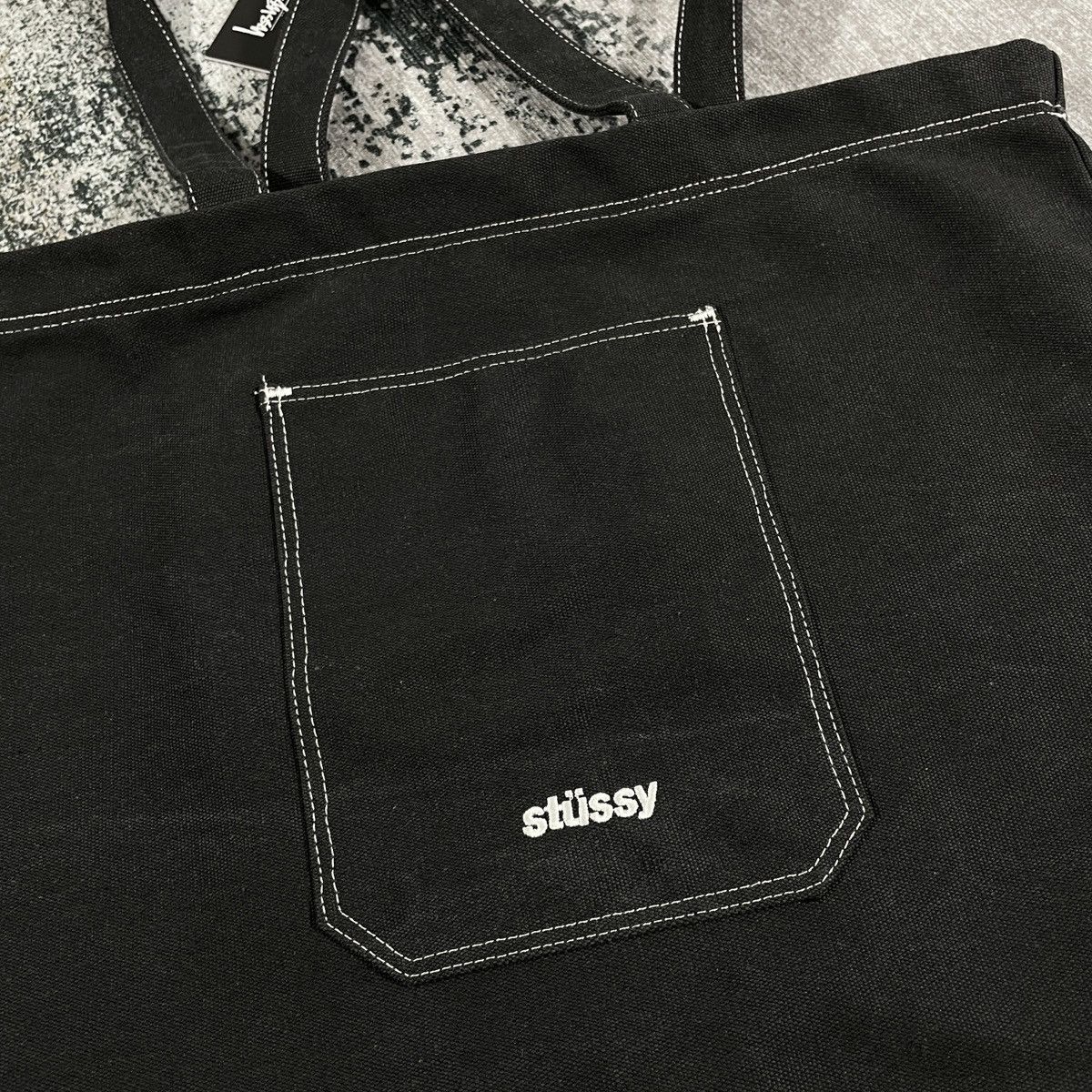 Stussy STUSSY TOTE BAG FAZER - BLACK Size ONE SIZE - 2 Thumbnail