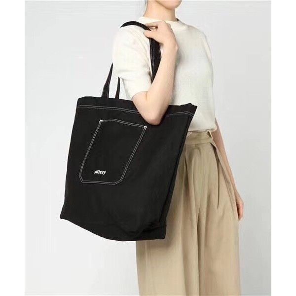 Stussy STUSSY TOTE BAG FAZER - BLACK Size ONE SIZE - 7 Thumbnail