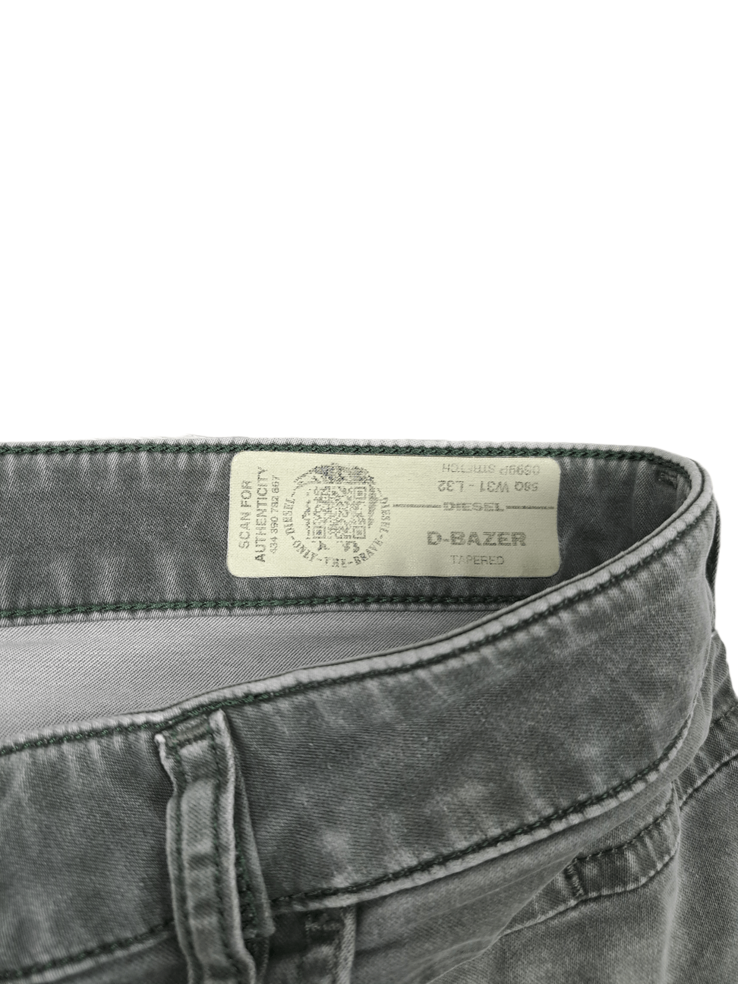 Diesel 💎 Diesel Tapered 31 Washed Grey Patchwork Slim Jeans Size US 31 - 6 Thumbnail