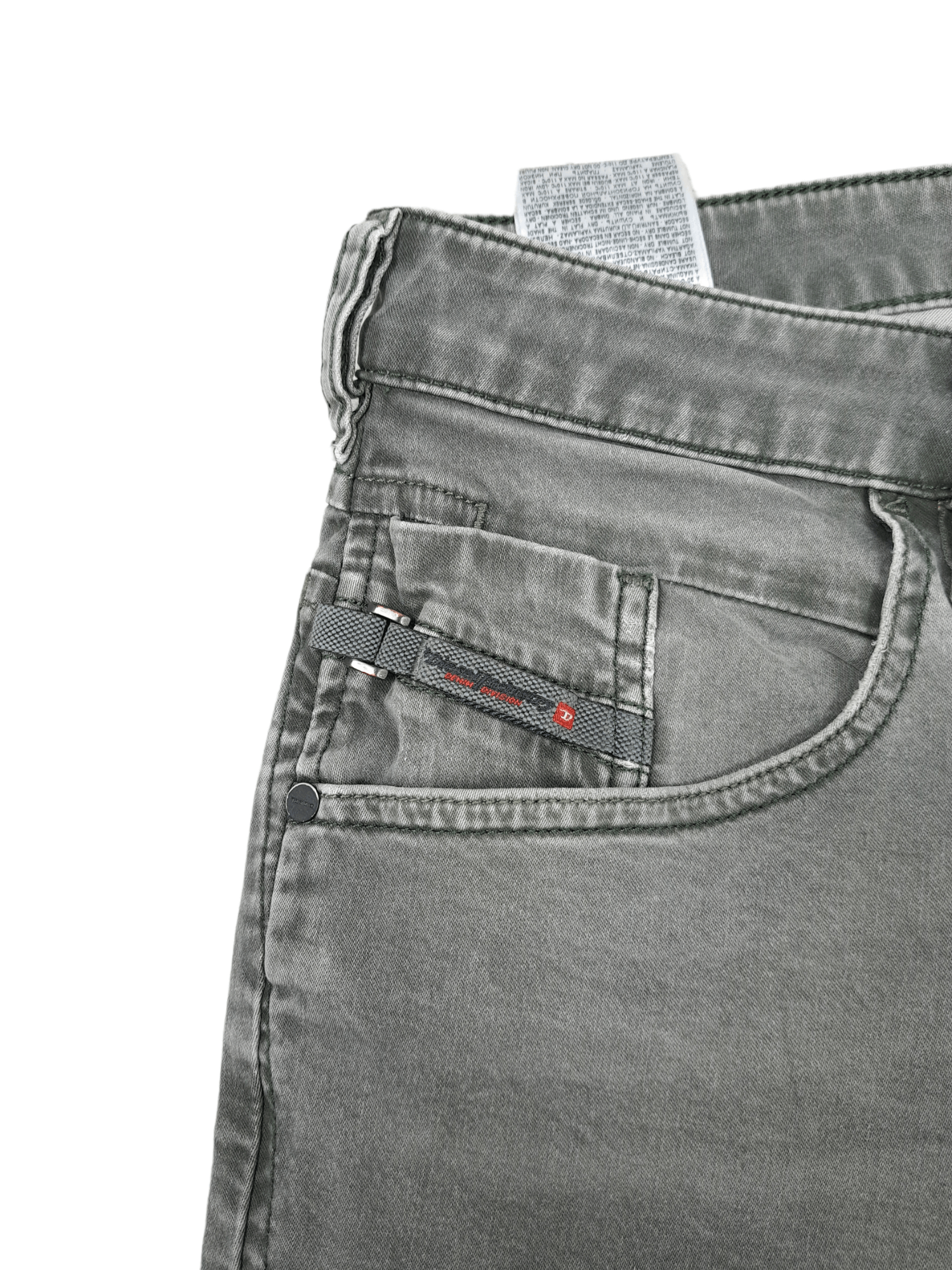Diesel 💎 Diesel Tapered 31 Washed Grey Patchwork Slim Jeans Size US 31 - 4 Thumbnail