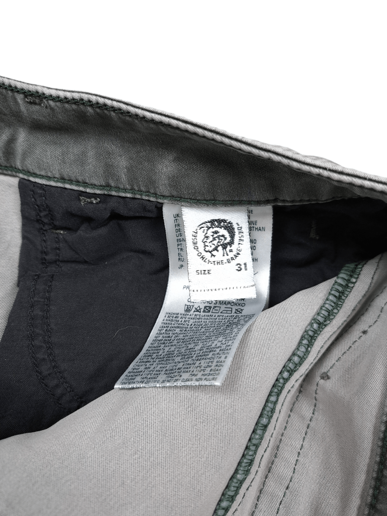 Diesel 💎 Diesel Tapered 31 Washed Grey Patchwork Slim Jeans Size US 31 - 8 Thumbnail