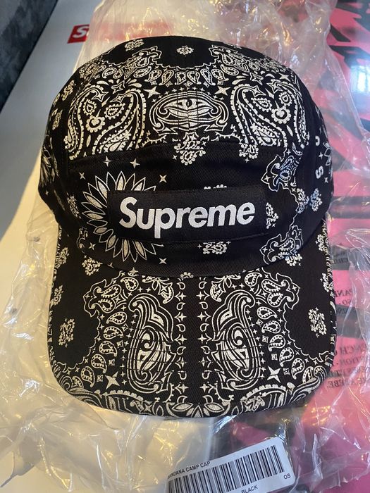 Supreme Supreme Bandana Camp Cap Black | Grailed