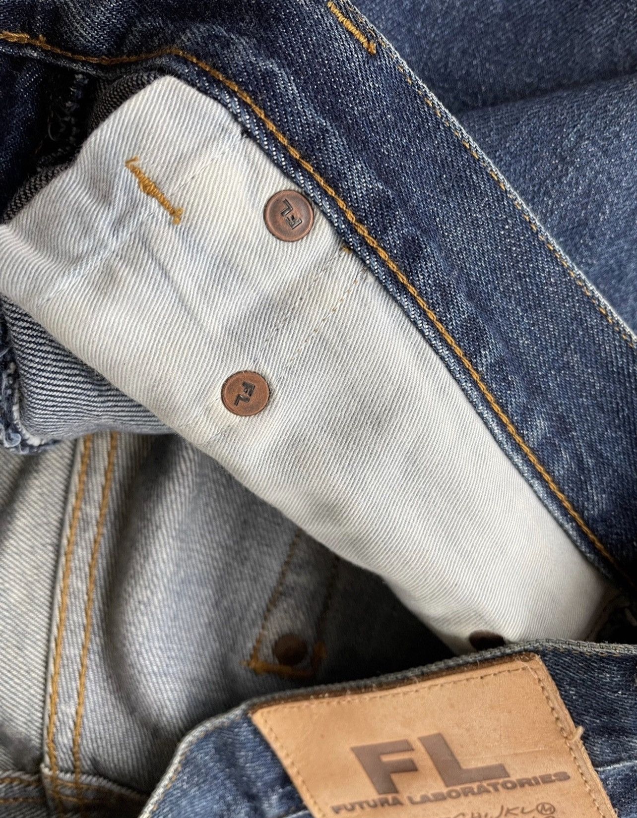 Futura Vintage Futura Laboratories Denime jeans selvedge Size US 33 - 9 Thumbnail