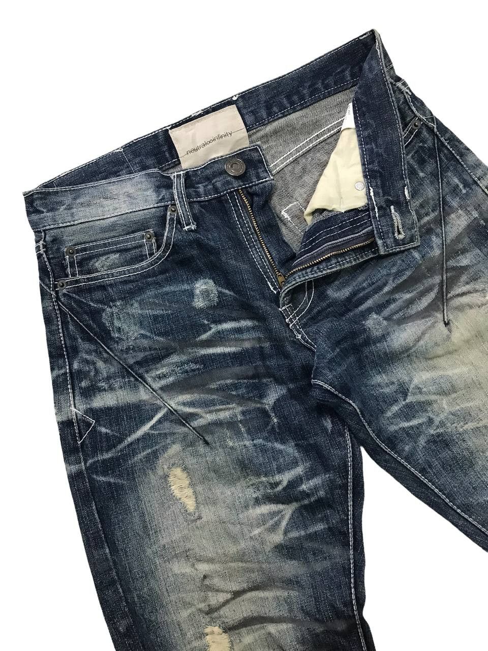 Japanese Brand Thrashed 🔥Neutral Infinity Painter Art Distressed Denim Pant Size US 34 / EU 50 - 5 Thumbnail