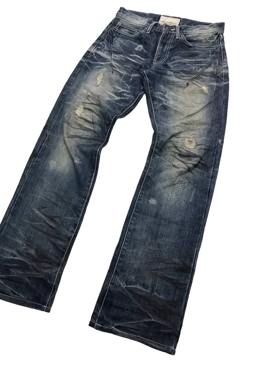 Japanese Brand Thrashed 🔥Neutral Infinity Painter Art Distressed Denim Pant Size US 34 / EU 50 - 2 Thumbnail