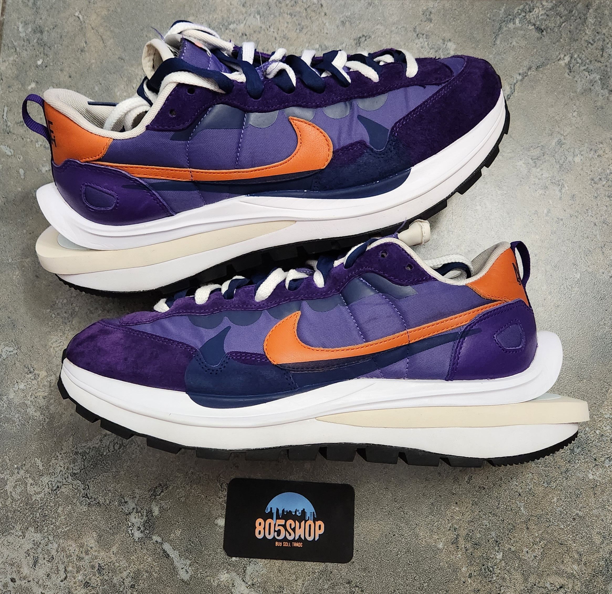 image of Nike x Sacai Vaporwaffle Dark Iris Shoes in Purple, Men's (Size 11)