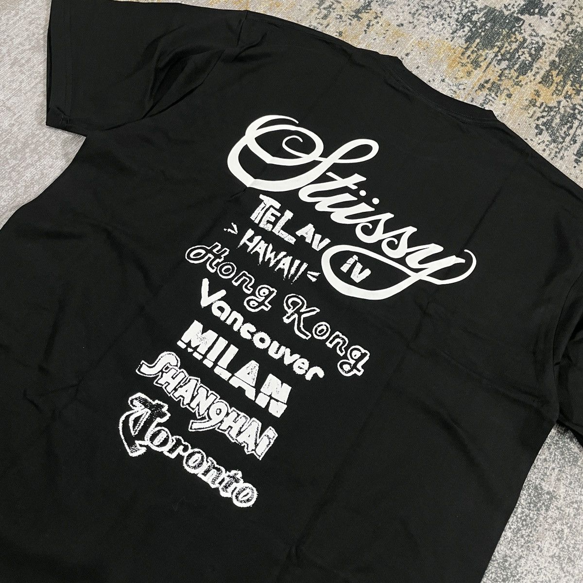 Stussy STUSSY TEE BLACK LARGE - " TOUR " Size US L / EU 52-54 / 3 - 3 Thumbnail