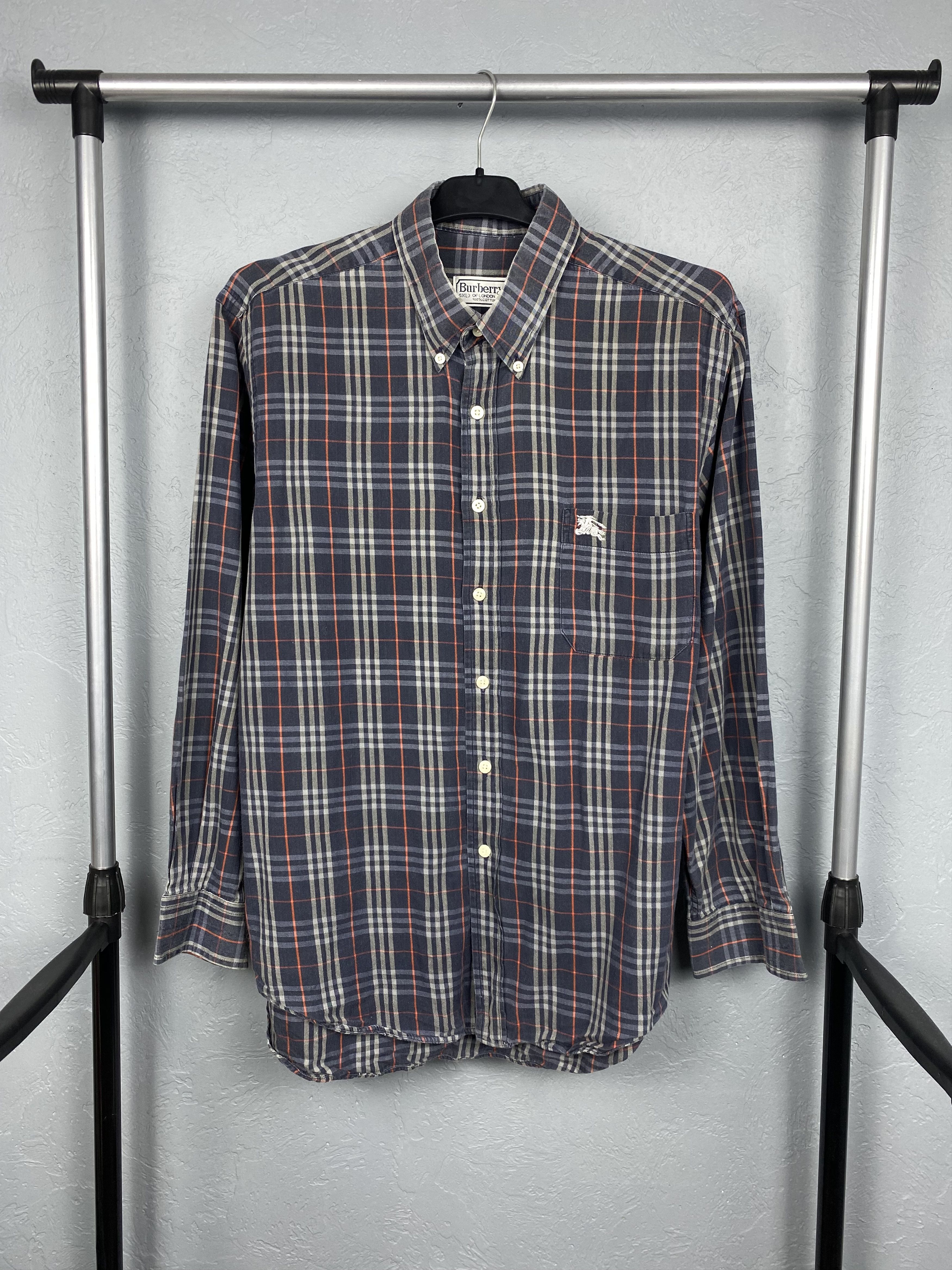 Burberry Burberrys 90s Vintage FADED Mens Plaid Shirt Size US L / EU 52-54 / 3 - 1 Thumbnail