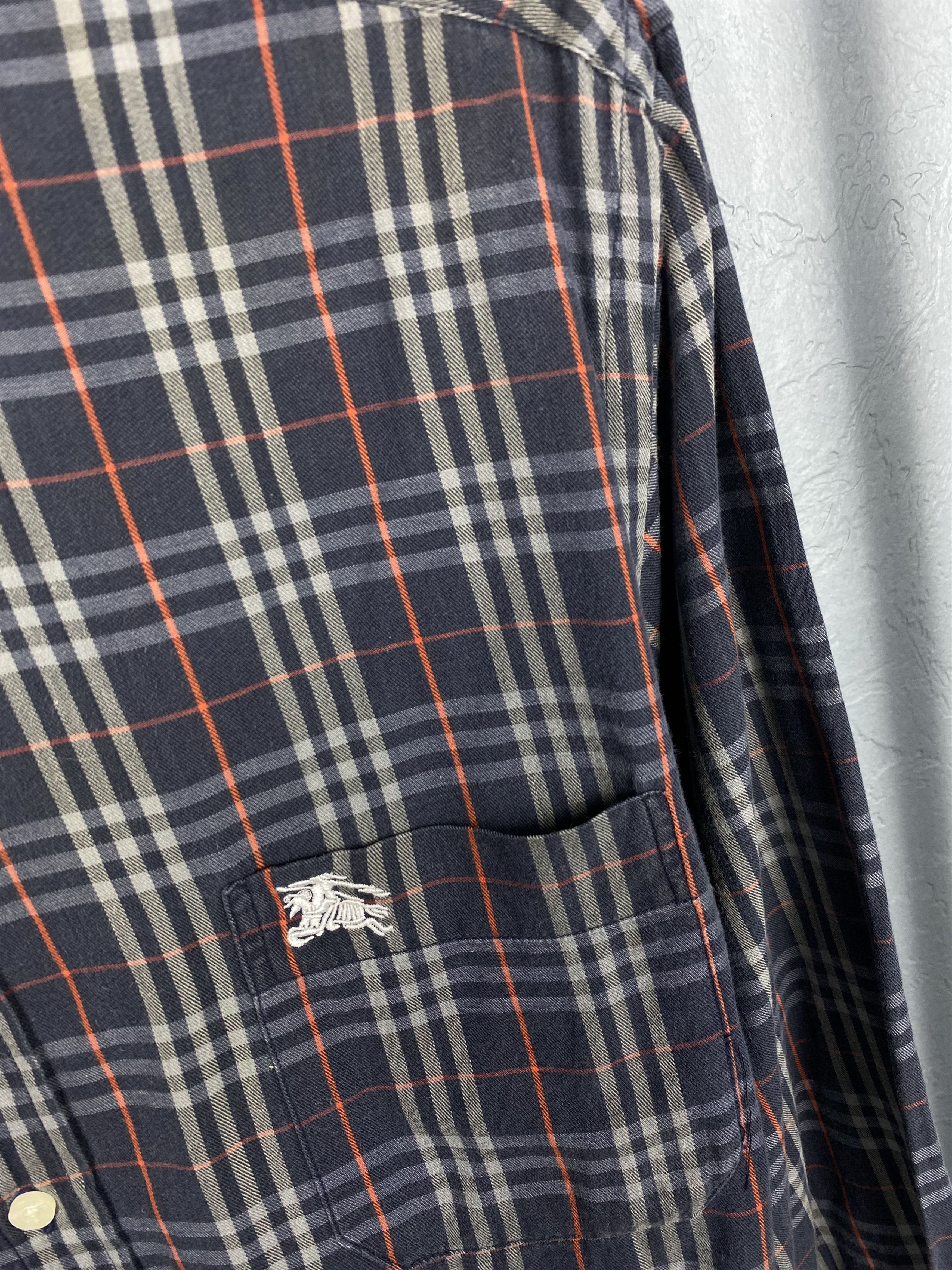 Burberry Burberrys 90s Vintage FADED Mens Plaid Shirt Size US L / EU 52-54 / 3 - 3 Thumbnail