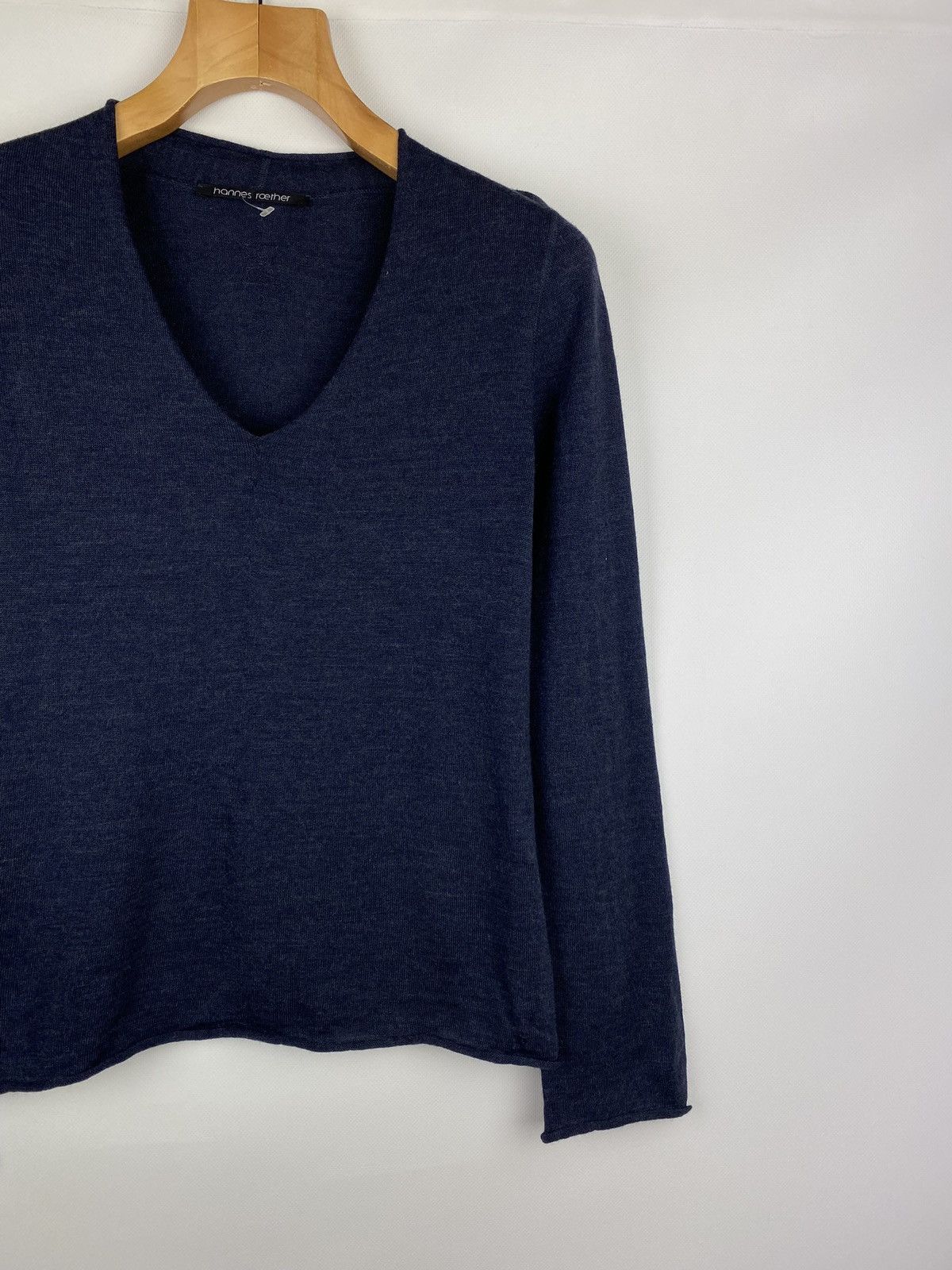 hannes roether Hannes Roether avant-garde wool v-neck sweater pullover Size M / US 6-8 / IT 42-44 - 2 Thumbnail