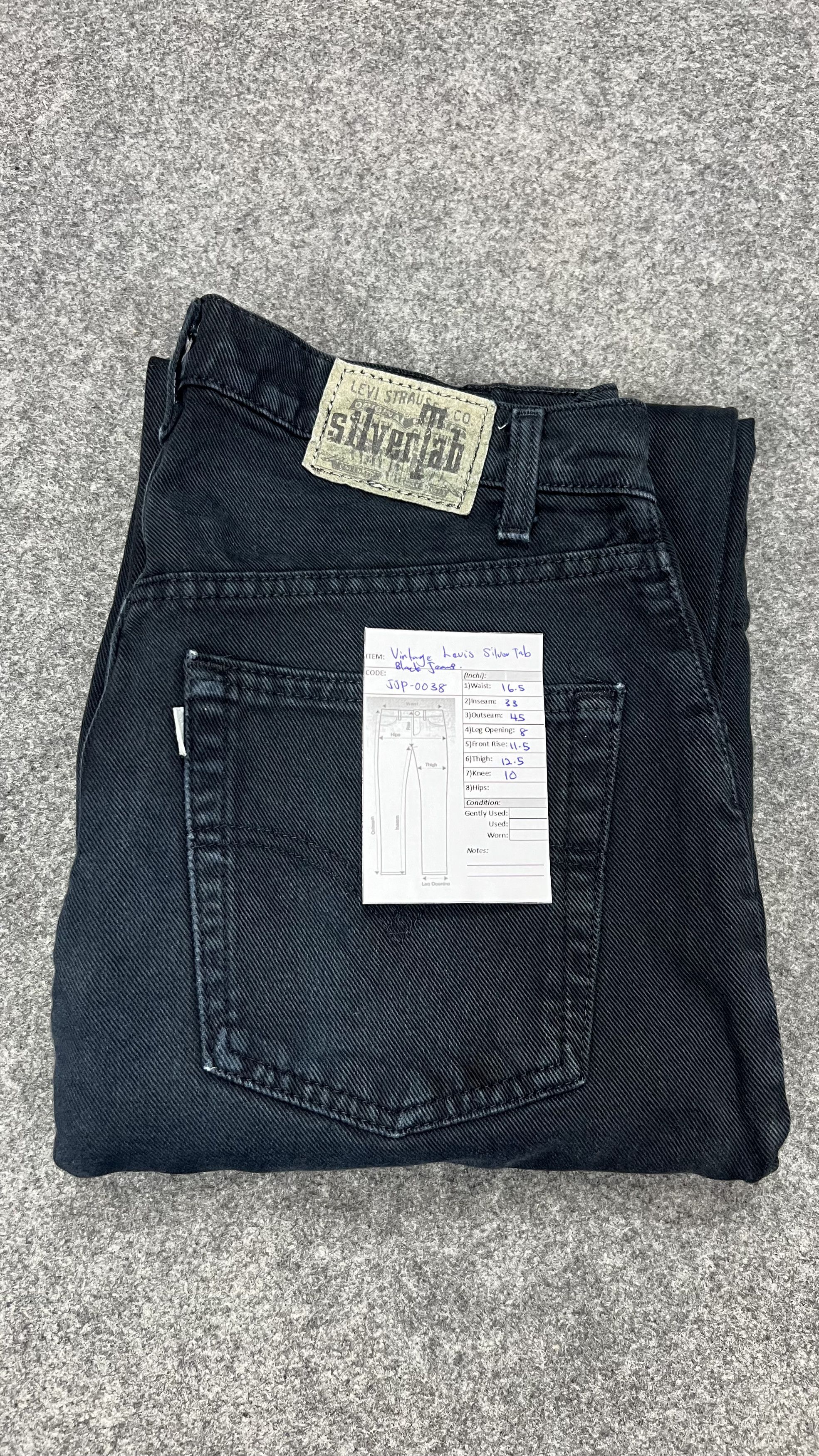 Levi's Black Baggy Levis Silver Tab Size US 33 - 10 Thumbnail
