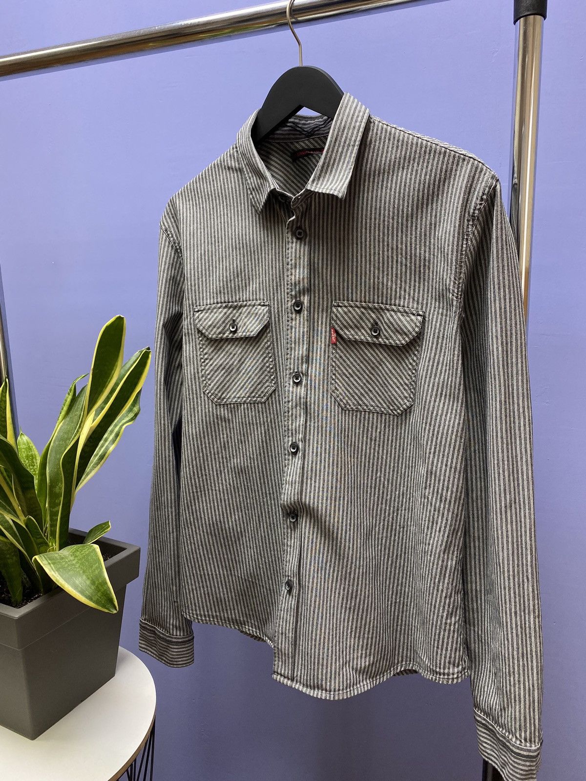 Other Levi’s Double Pockets Striped Denim Shirt Travis Scott Shirt Size US L / EU 52-54 / 3 - 2 Thumbnail