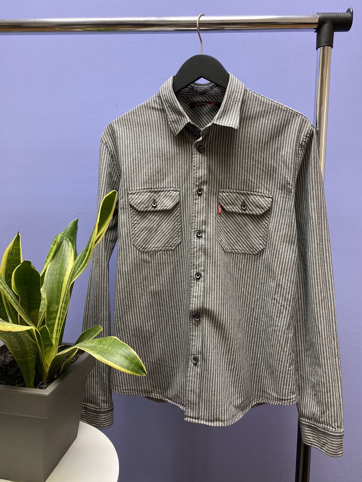 Other Levi’s Double Pockets Striped Denim Shirt Travis Scott Shirt Size US L / EU 52-54 / 3 - 1 Thumbnail