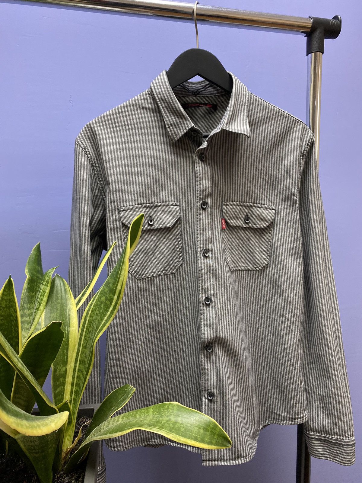 Other Levi’s Double Pockets Striped Denim Shirt Travis Scott Shirt Size US L / EU 52-54 / 3 - 3 Thumbnail