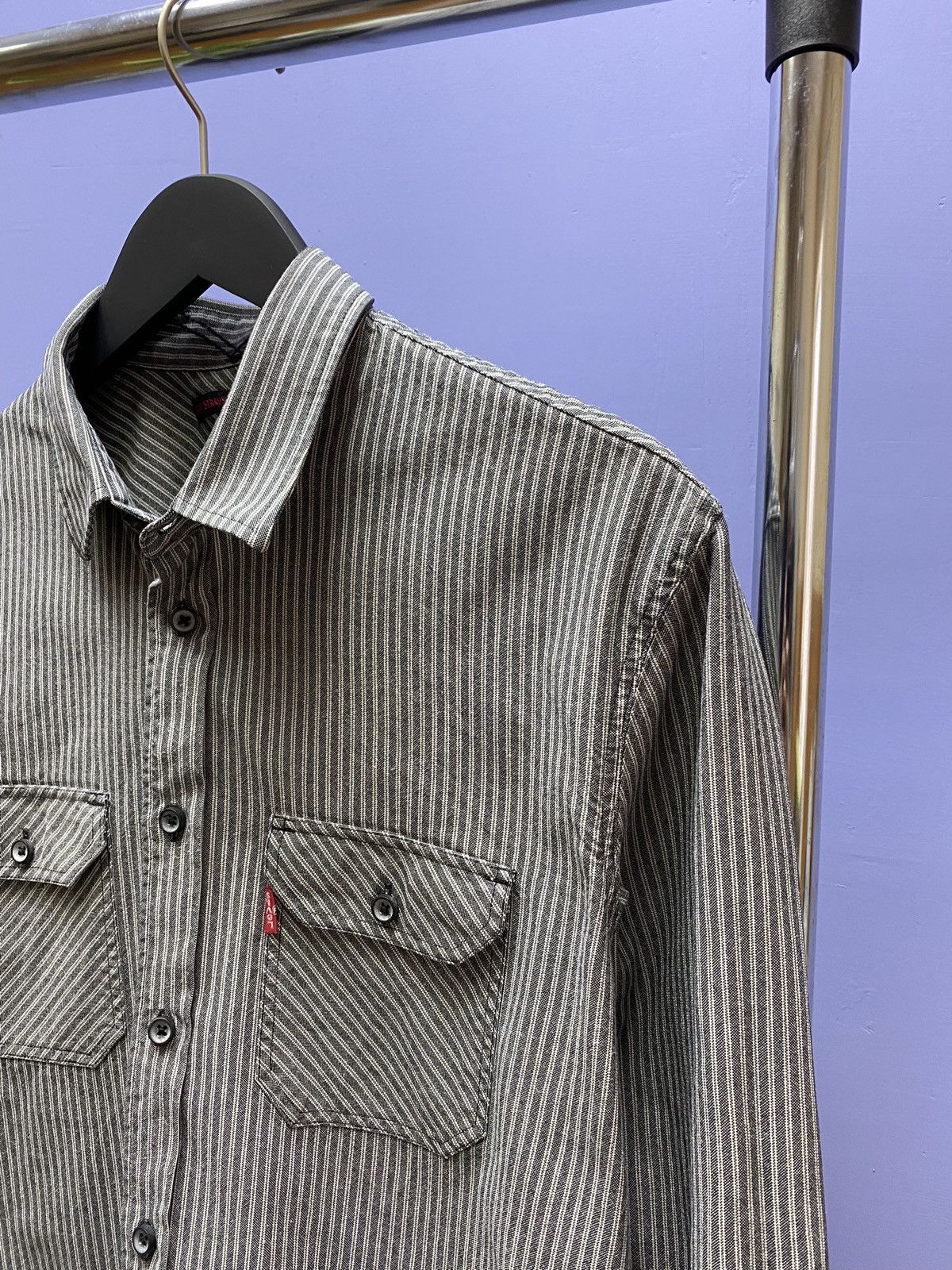 Other Levi’s Double Pockets Striped Denim Shirt Travis Scott Shirt Size US L / EU 52-54 / 3 - 8 Thumbnail