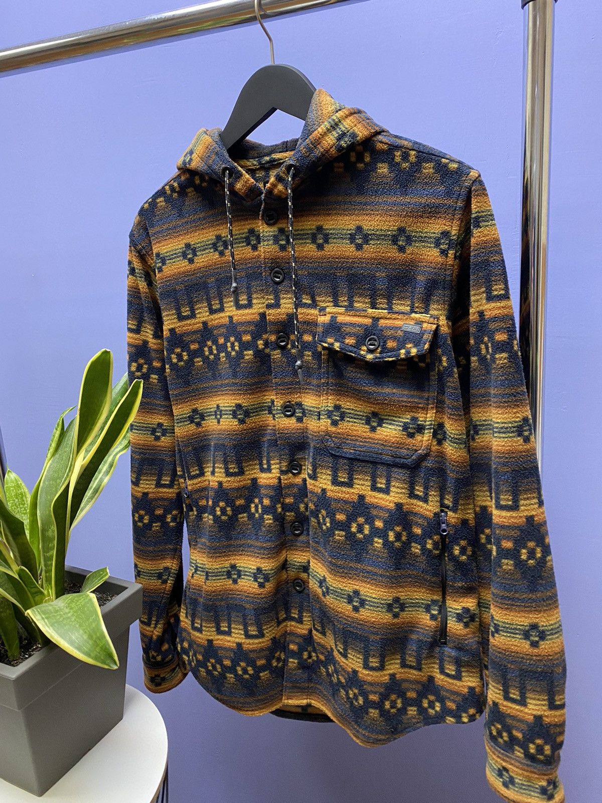 Billabong Billabong Multicolour Fleece Hooded Overashirt Size US M / EU 48-50 / 2 - 2 Thumbnail