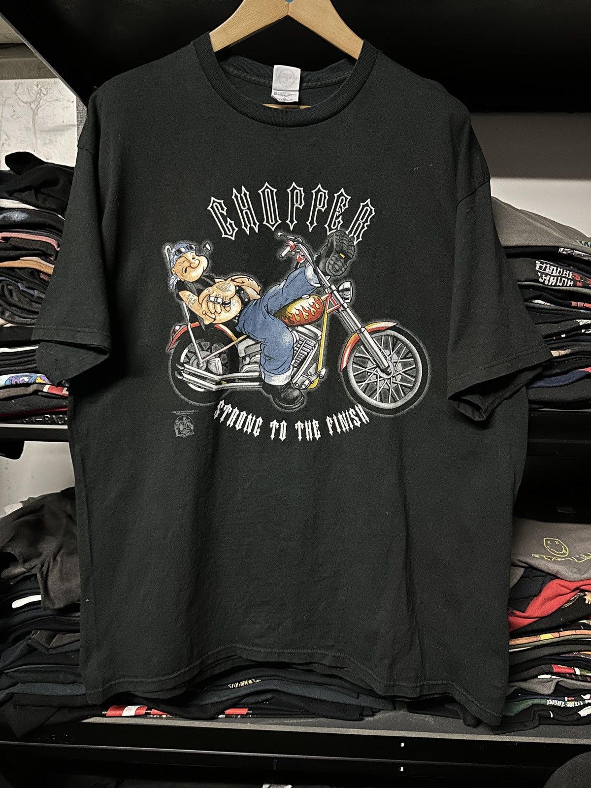 Cartoon Network × Cooper × Vintage Vintage Popeye Chopper Strong To The Finish Sun Faded Tee Size US XXL / EU 58 / 5 - 1 Thumbnail