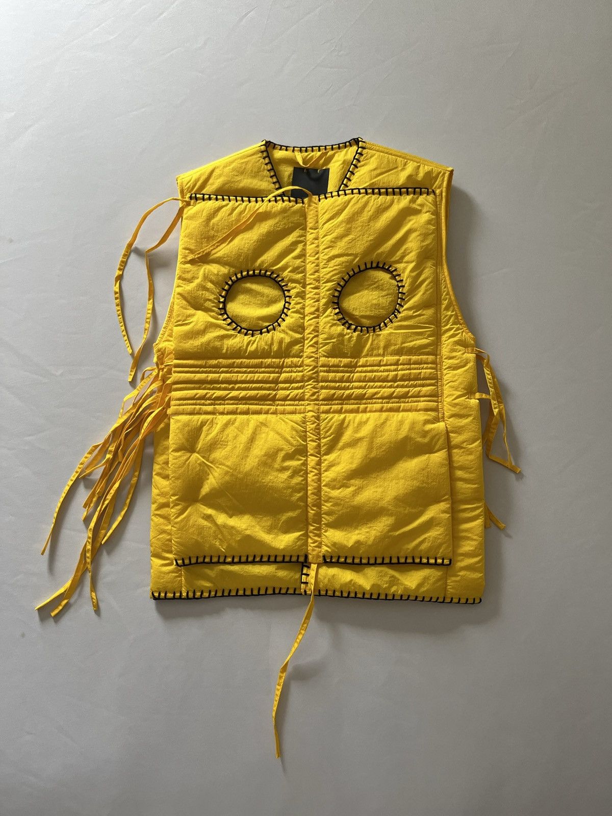 image of Craig Green Ss16 Dsm Exclusive Nylon Hand Stitched Vest in Yellow, Men's (Size Medium)