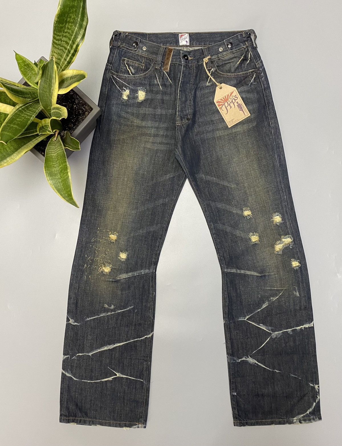 image of NWT Prps Distressed Dark Denim Jeans in Black, Men's (Size 31)