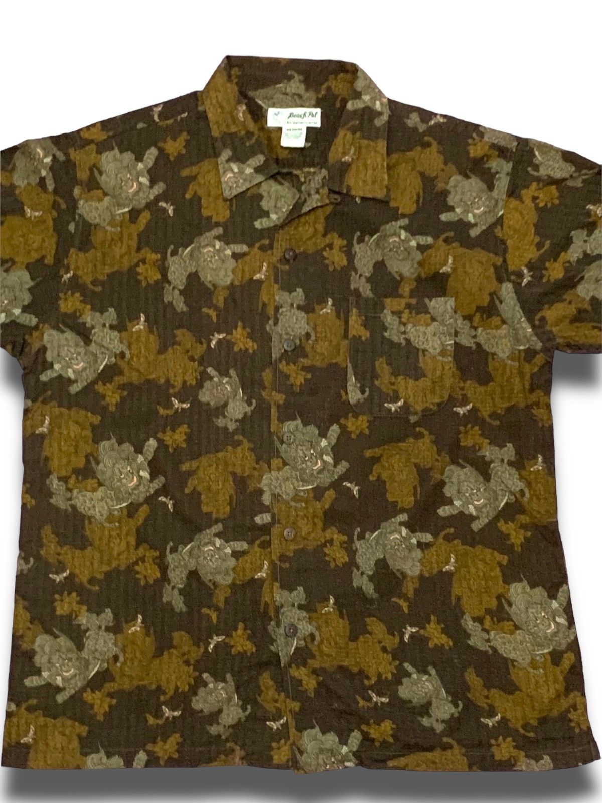 Dragonfly × Vintage Vintage Sugoi Lion Motif Yakuza Button Up Hawaii Size US M / EU 48-50 / 2 - 3 Thumbnail