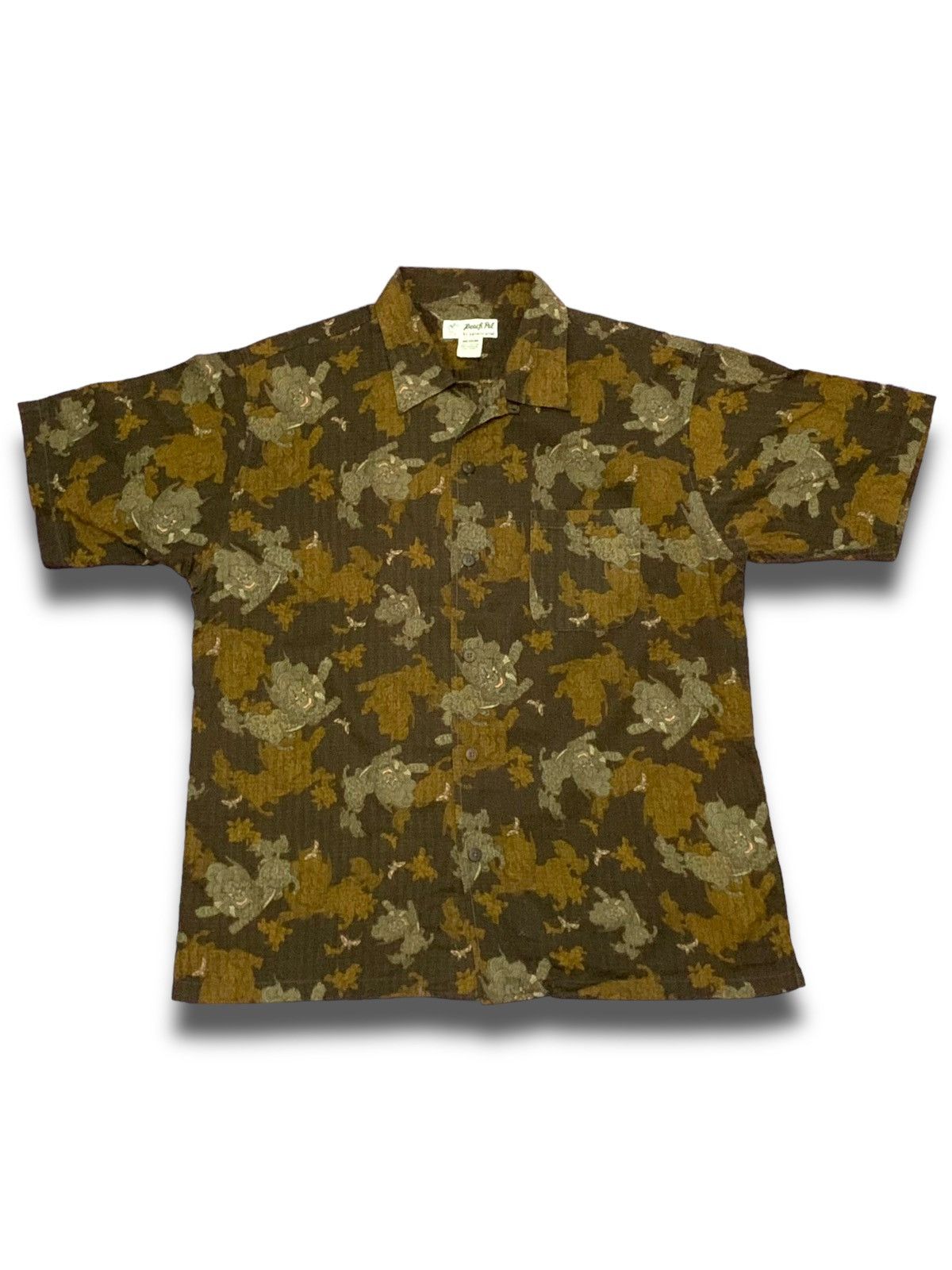 Dragonfly × Vintage Vintage Sugoi Lion Motif Yakuza Button Up Hawaii Size US M / EU 48-50 / 2 - 1 Thumbnail