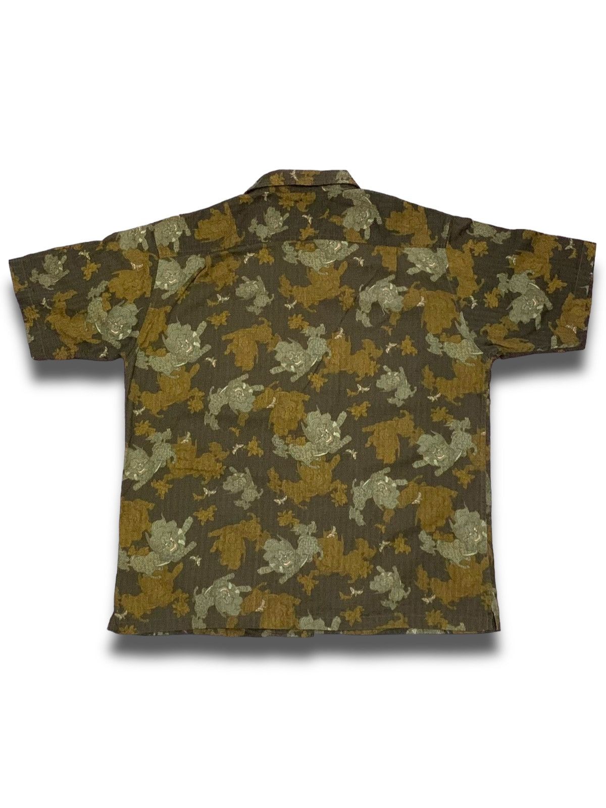 Dragonfly × Vintage Vintage Sugoi Lion Motif Yakuza Button Up Hawaii Size US M / EU 48-50 / 2 - 2 Thumbnail